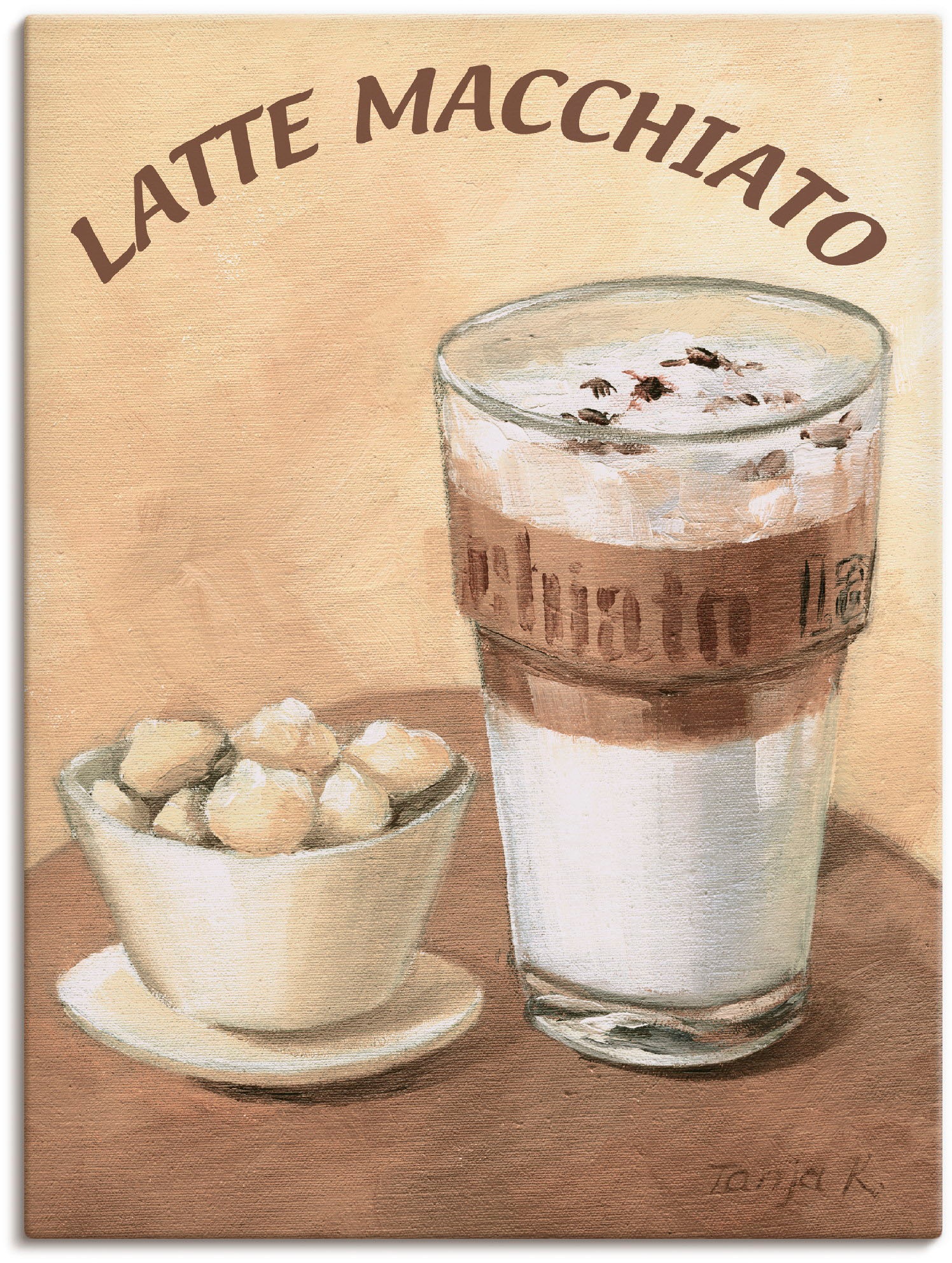 Artland Wandbild »Latte Macchiato«, Getränke, (1 St.), als Leinwandbild, Po günstig online kaufen