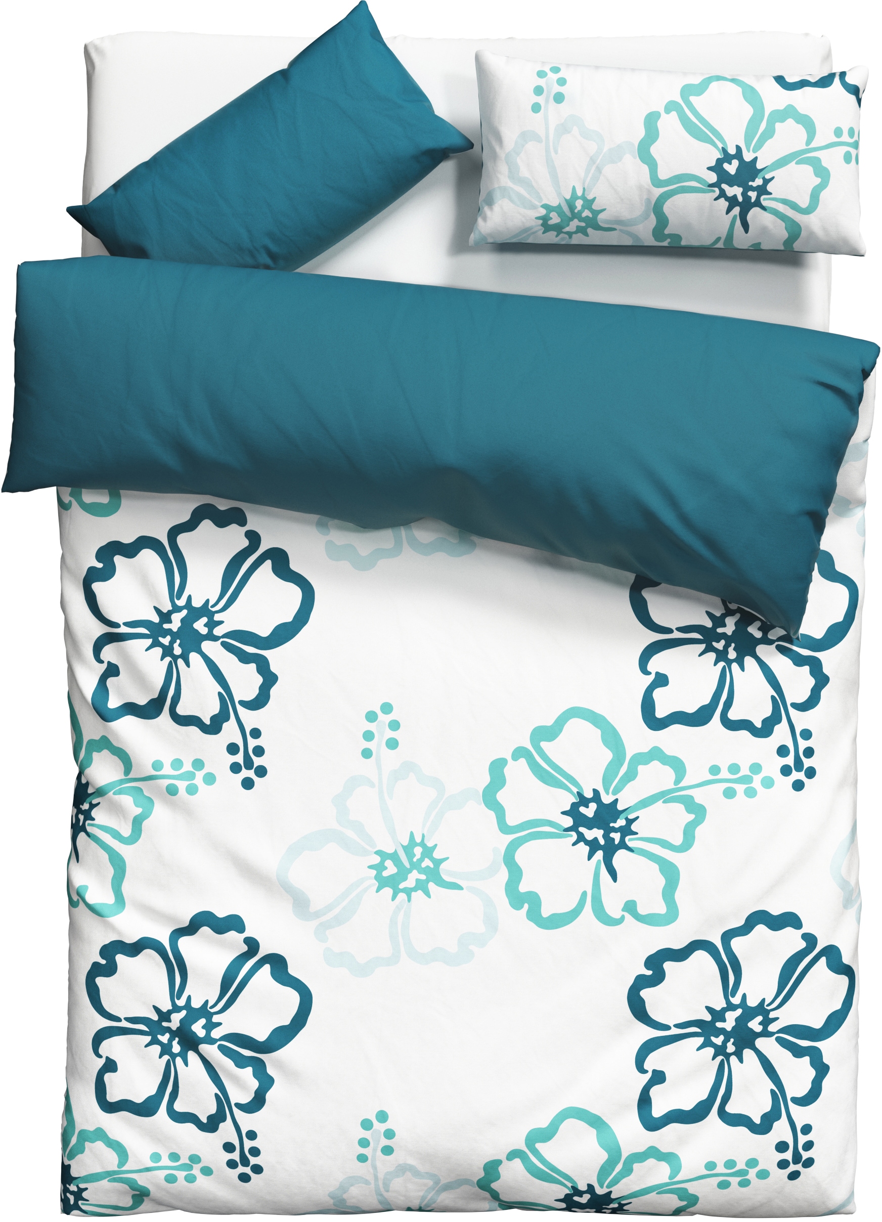 my home Wendebettwäsche »Litschi« 2 tlg. ab Größe 135x200 cm, mit Blumen, in 2 Qualitäten erhältlich, Hawaii