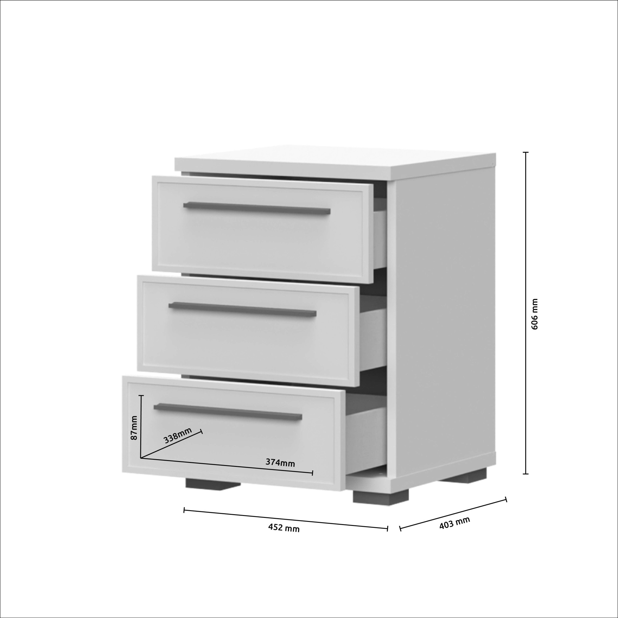 Places of Style Nachtkonsole »Opera Nachtkommode, Nachttisch, 2 oder 3 Schubladen, Made in Europe«, UV lackiert, Soft Close Funktion, ideal passend zum Boxspringbet
