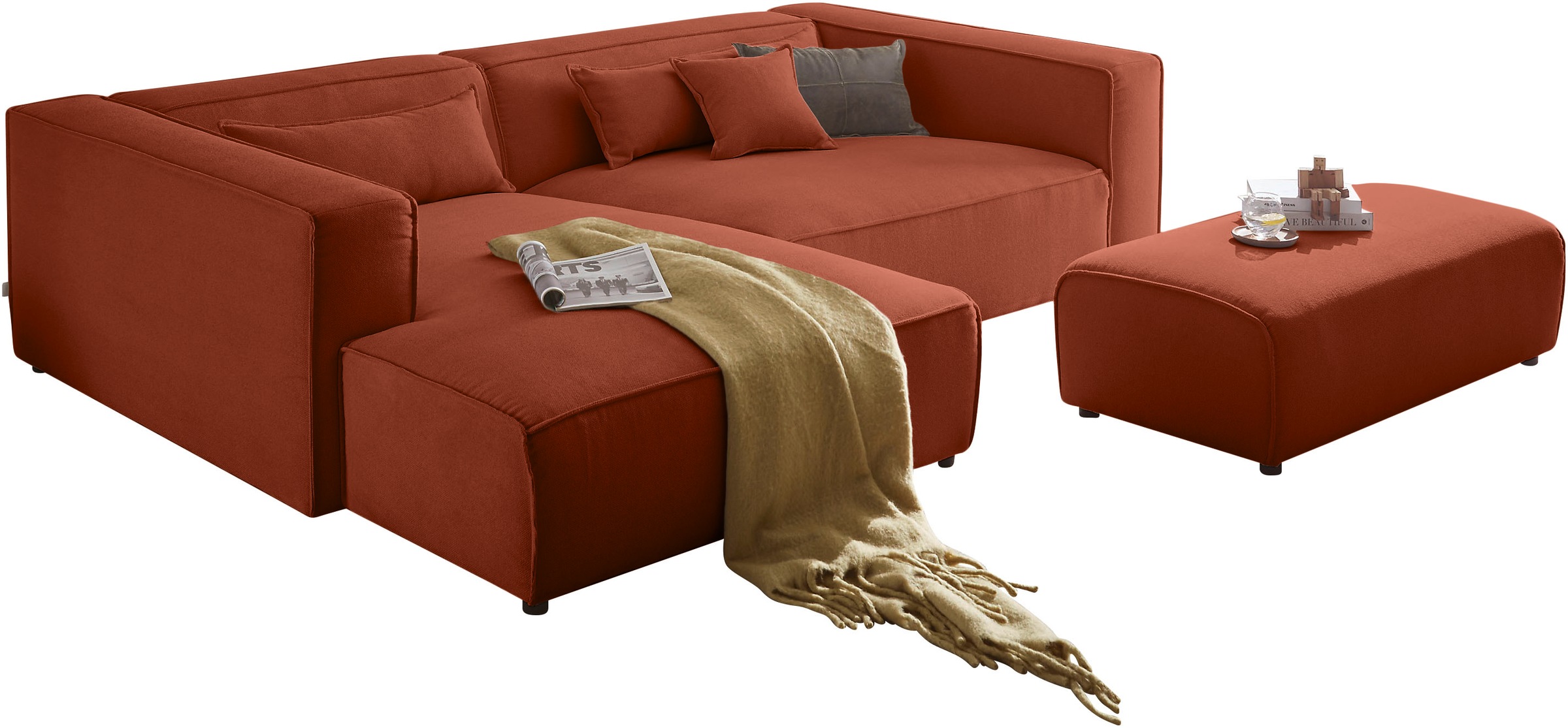 LeGer Home by Lena Gercke Ecksofa »PIARA XXL, L-Form, Schlaffunktion, Cord, günstig online kaufen