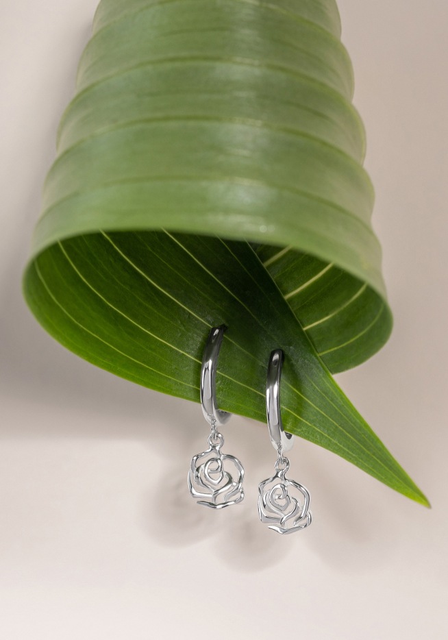 Amor Paar Creolen »Rose«