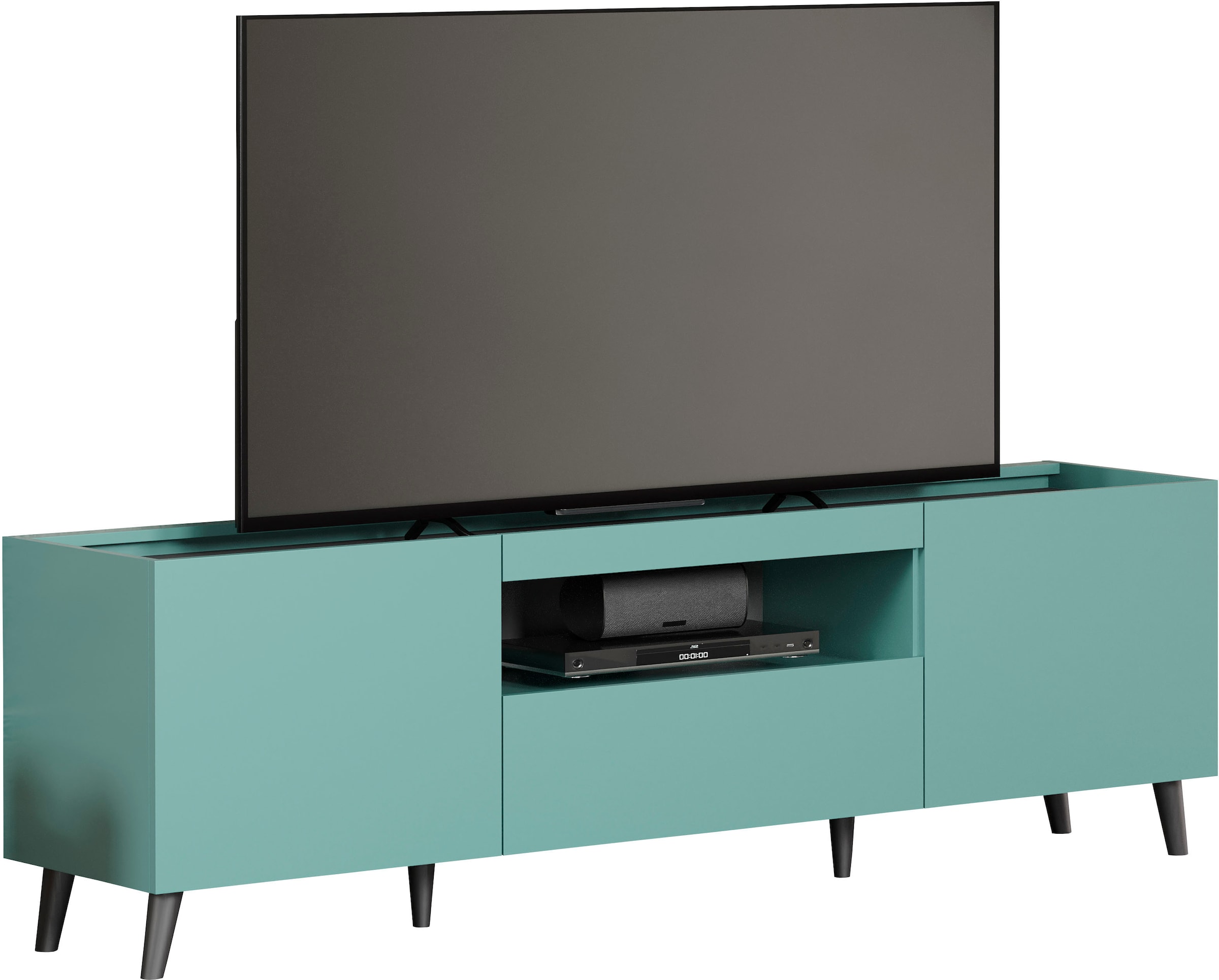 andas TV-Board »Mikkeline«, (1 St.), matt, B / H: ca. 181 / 60 cm,  TV-Schrank, blau, Türkis auf Rechnung kaufen