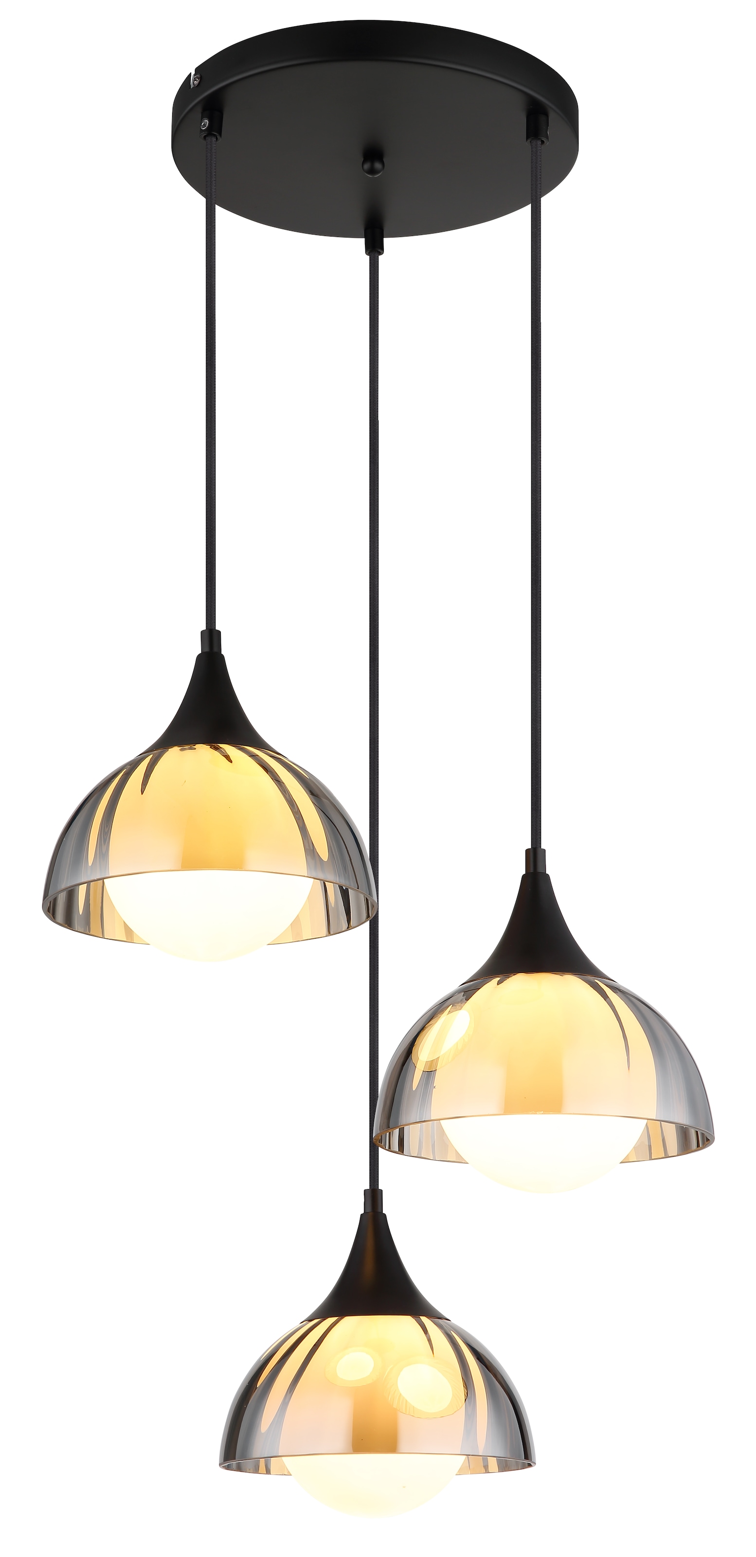 NOWA Pendelleuchte »EVA«, 3 flammig, Leuchtmittel G9 | ohne Leuchtmittel, Glas, Glaskugel opal, Hängeleuchte, Wohnzimmer, Esstisch