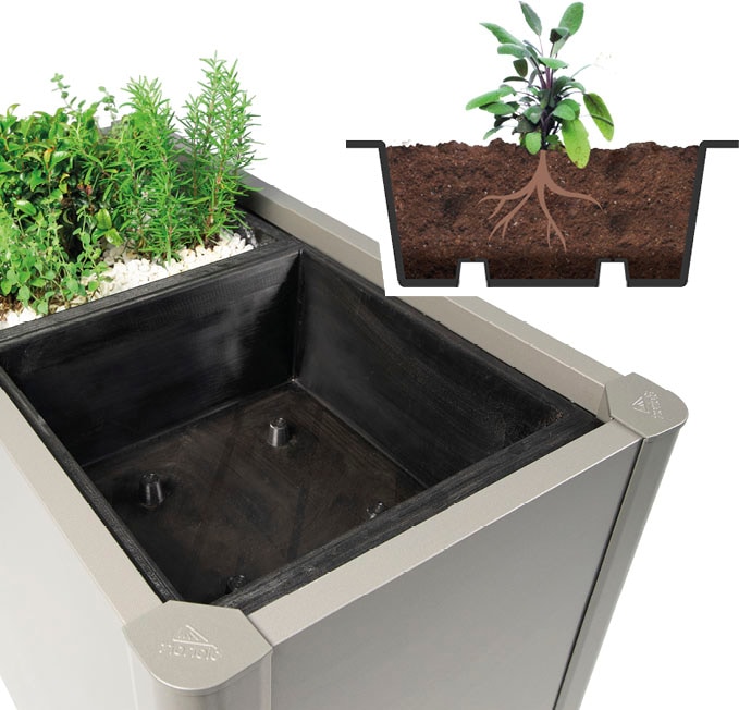 Biohort Pflanzeinsatz »Belvedere«, (4 St.), BxTxH: 50x50x18 cm, 4x 45 Liter