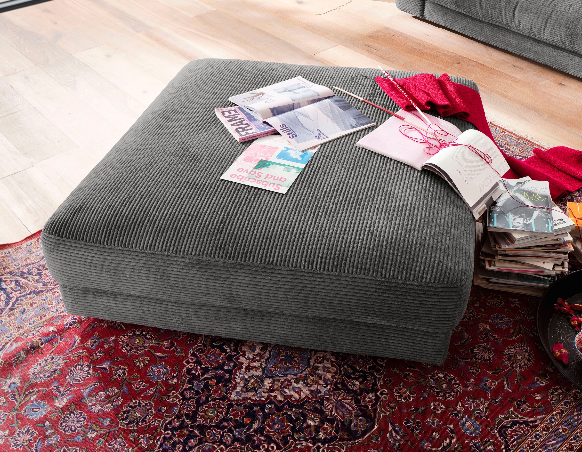 Places of Style Hocker »Enisa«, passend zum "Enisa"-Sofa, Bezug in Cord günstig online kaufen