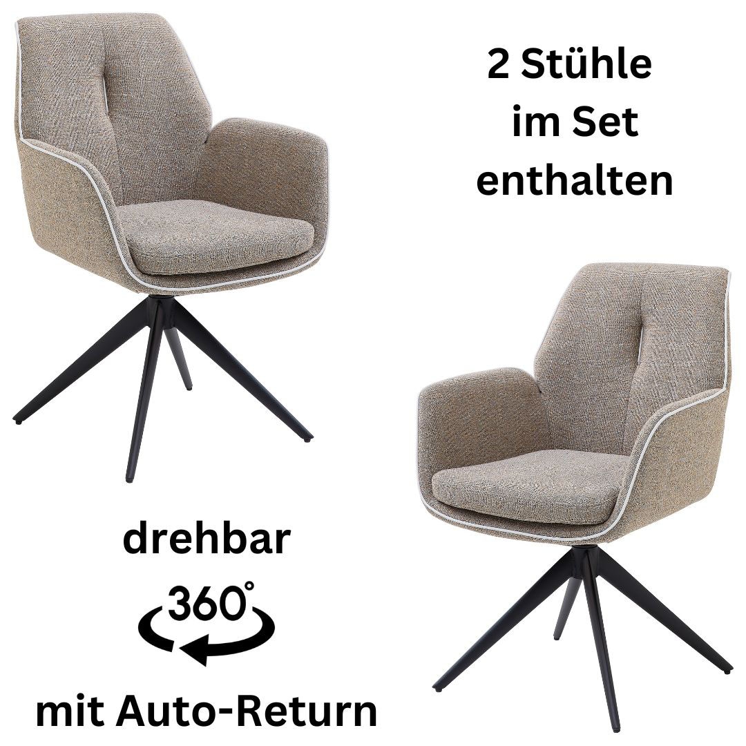 Stolkom Armlehnstuhl »Enja«, (Set), 2 St., Stoffbezug, 360 grad drehbar mit günstig online kaufen