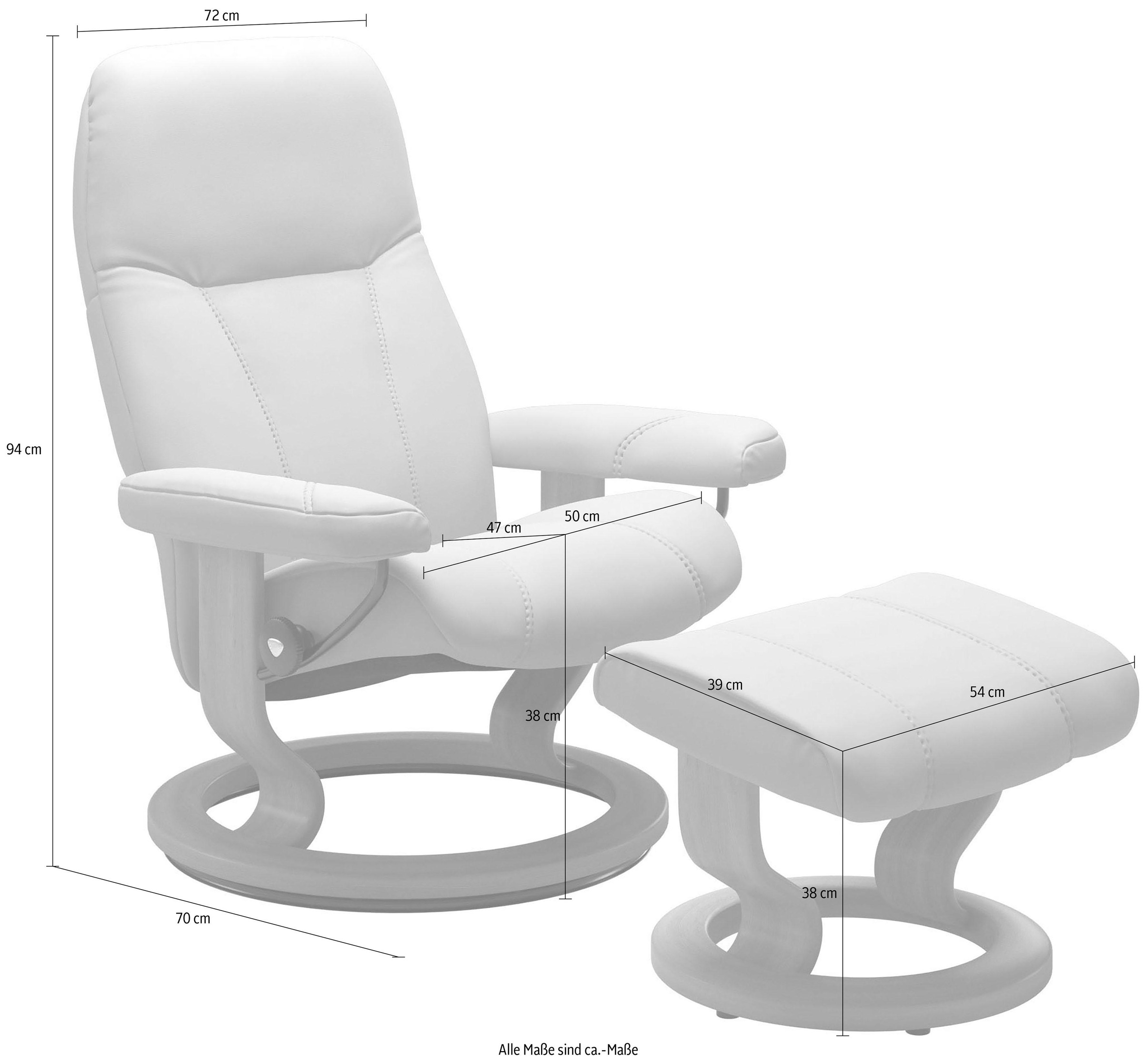 Stressless® Relaxsessel »Consul« Set, Relaxsessel mit Hocker,  mit Hocker, mit Classic Base, Größe S, Gestell Schwarz