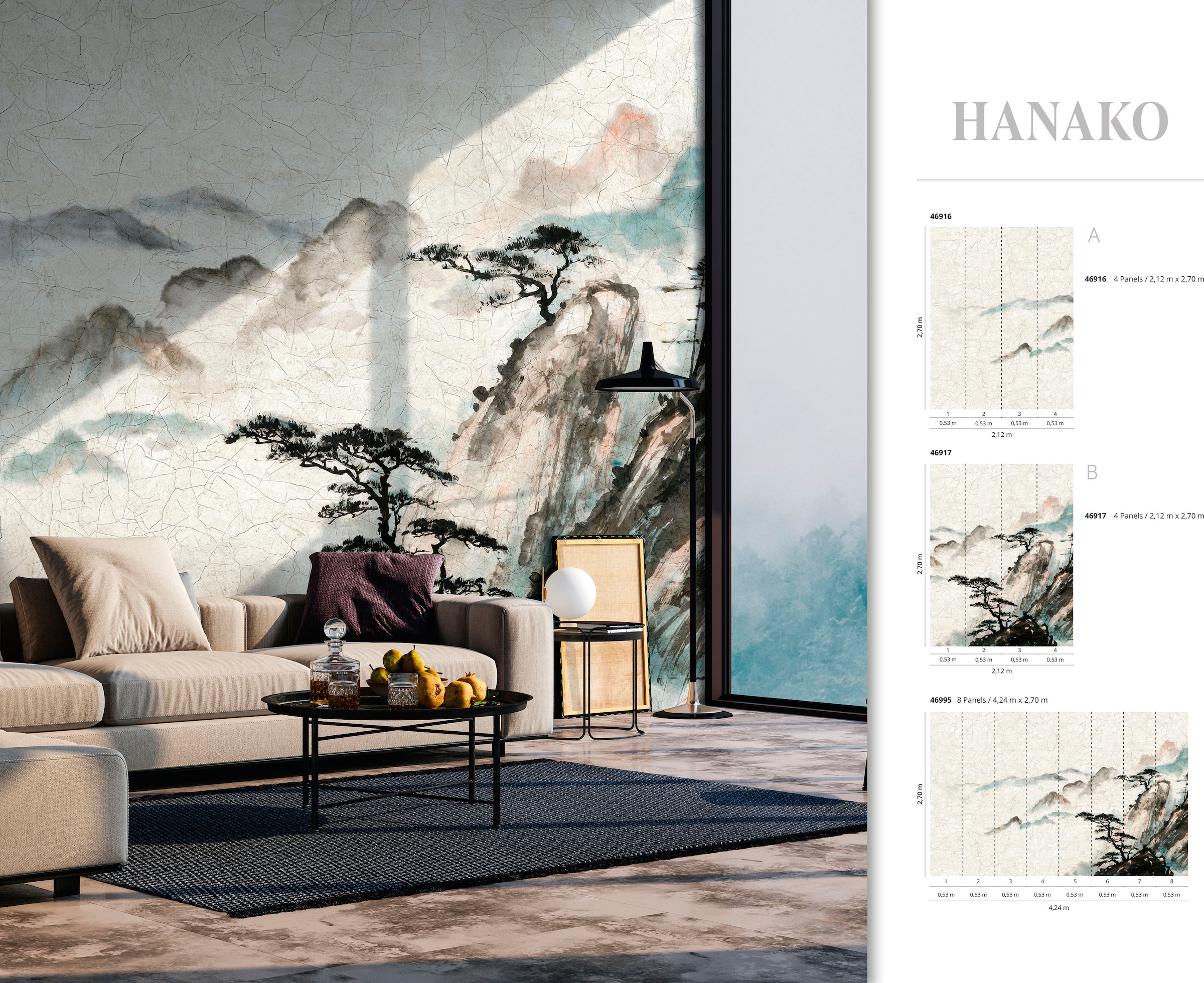 Marburg Fototapete »Hanako« matt glatt moderne Tapete für Wohnzimmer Schlafzimmer Küche