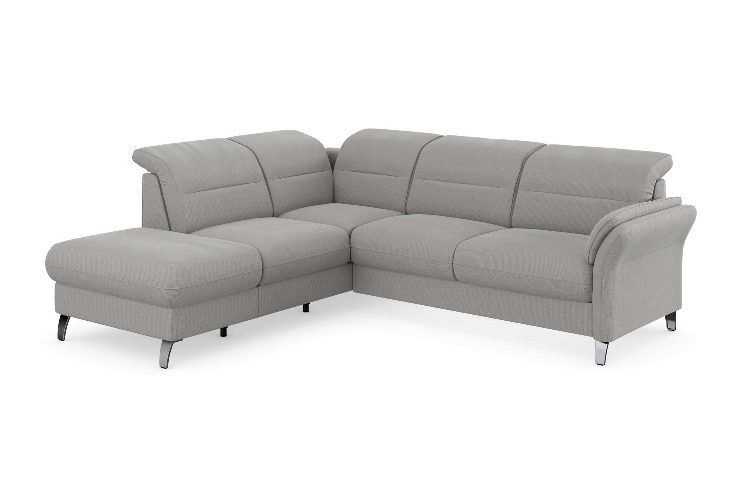 sit&more Ecksofa »Grenoble L-Form mit Federkern«, wahlweise mit Bettfunktion, Bettkasten, Arm- und Kopfteilverstellung