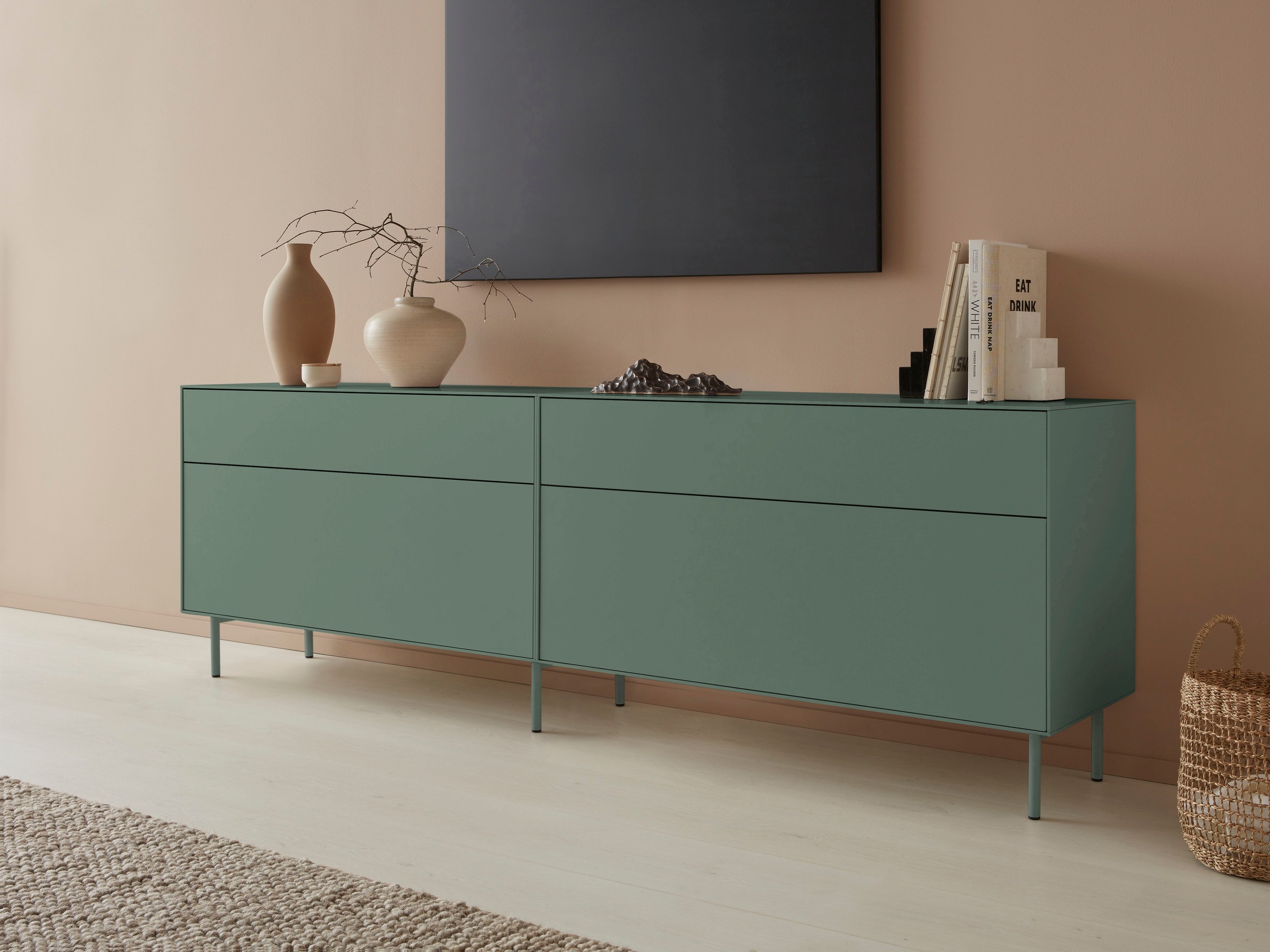 LeGer Home by Lena Gercke Lowboard »Essentials«, Breite: 112 cm, MDF lackiert, Push-to-open-Funktion