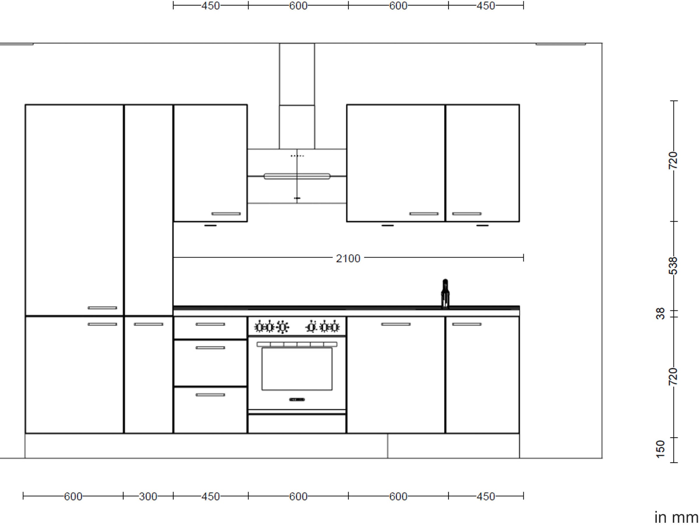 nobilia® Küchenzeile »"Riva II"«, vormontiert, Ausrichtung wählbar, Breite 300 cm, wahlw. mit E-Geräten