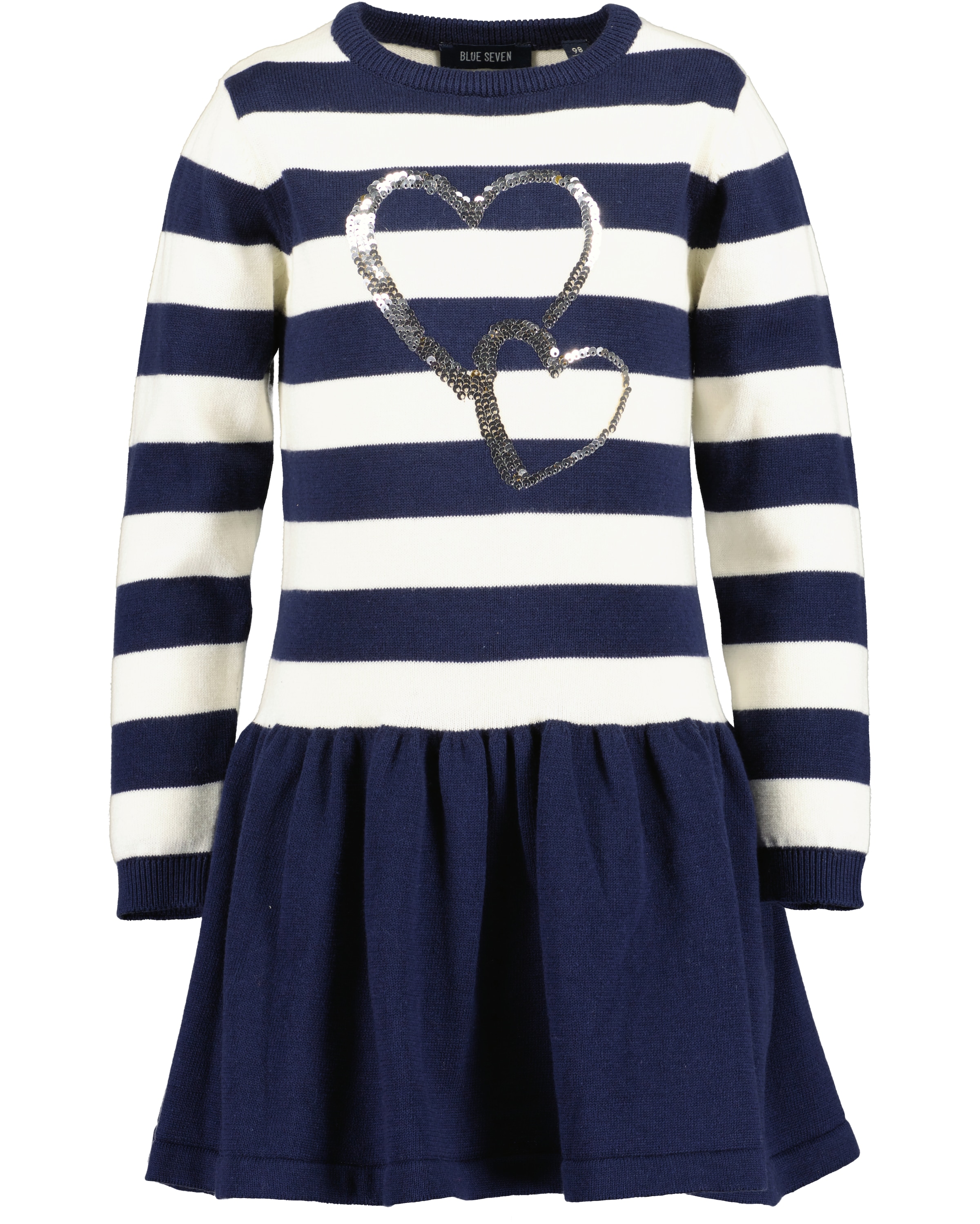 Blue Seven Strickkleid mit tollem Herzenmotiv mit Wendepailletten