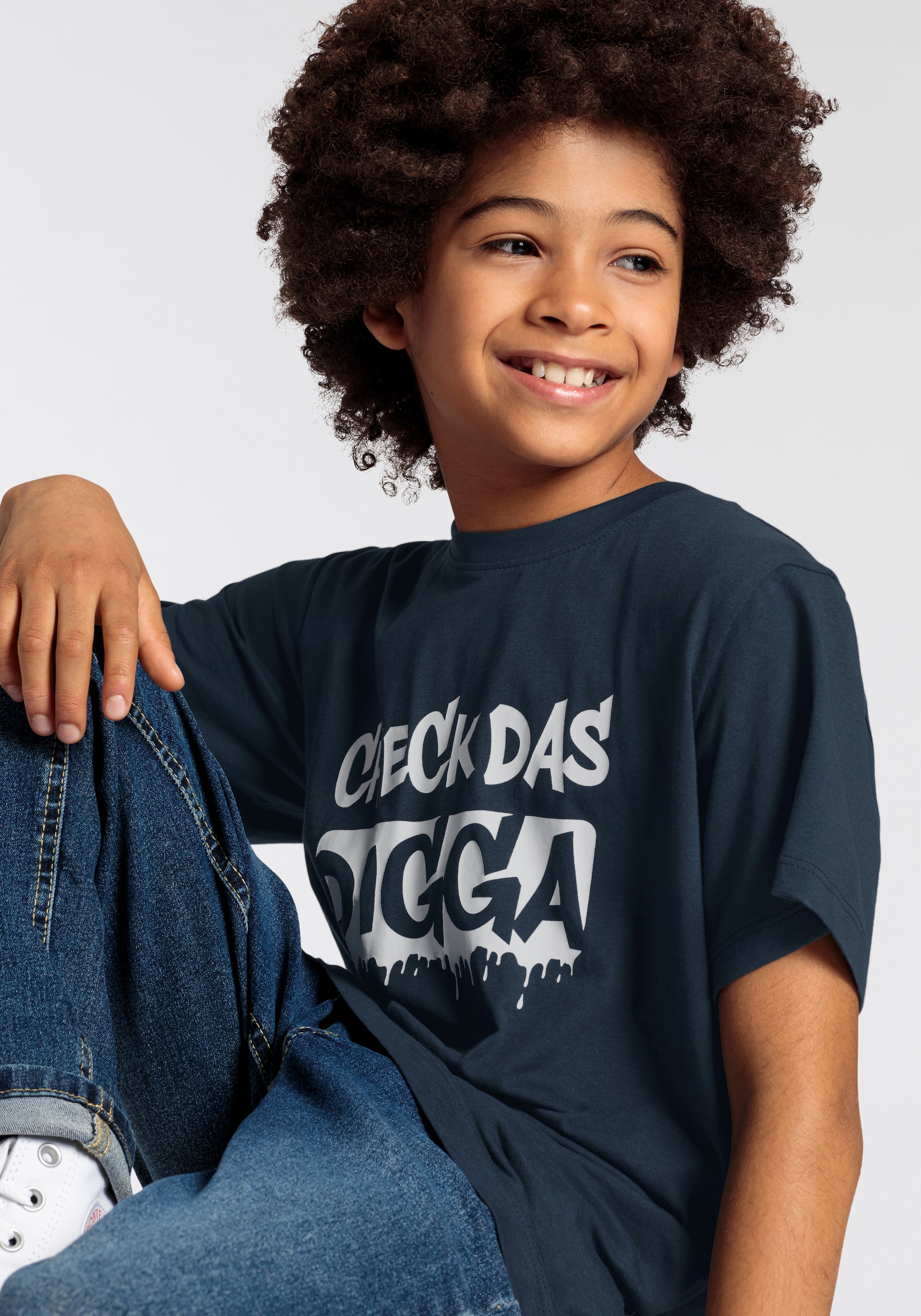 »CHECK bestellen T-Shirt Sprücheshirt DAS Jungen DIGGA«, KIDSWORLD online für