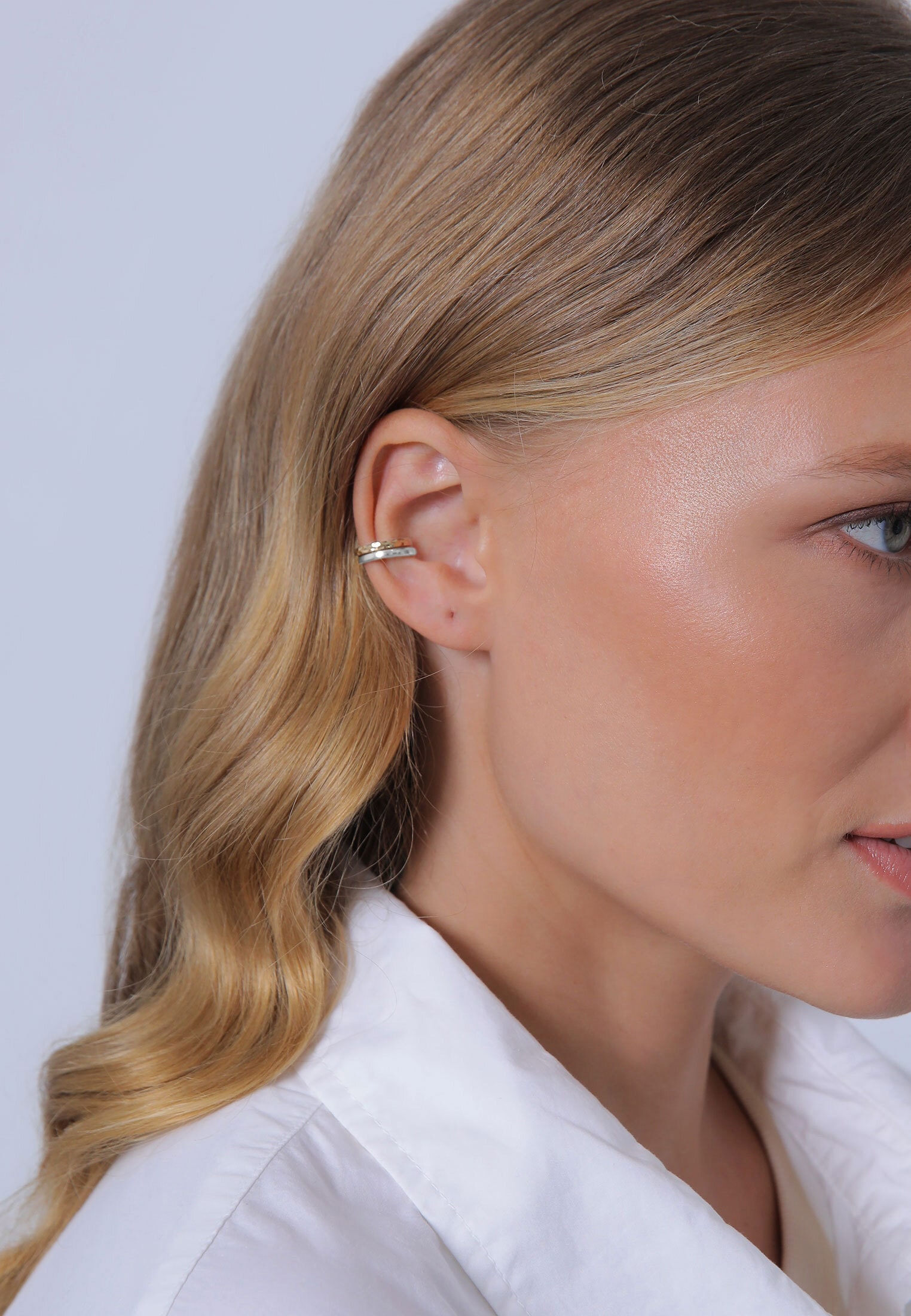 Elli Paar Ohrhaken »Earcuff Set Organic Look 925 Silber«