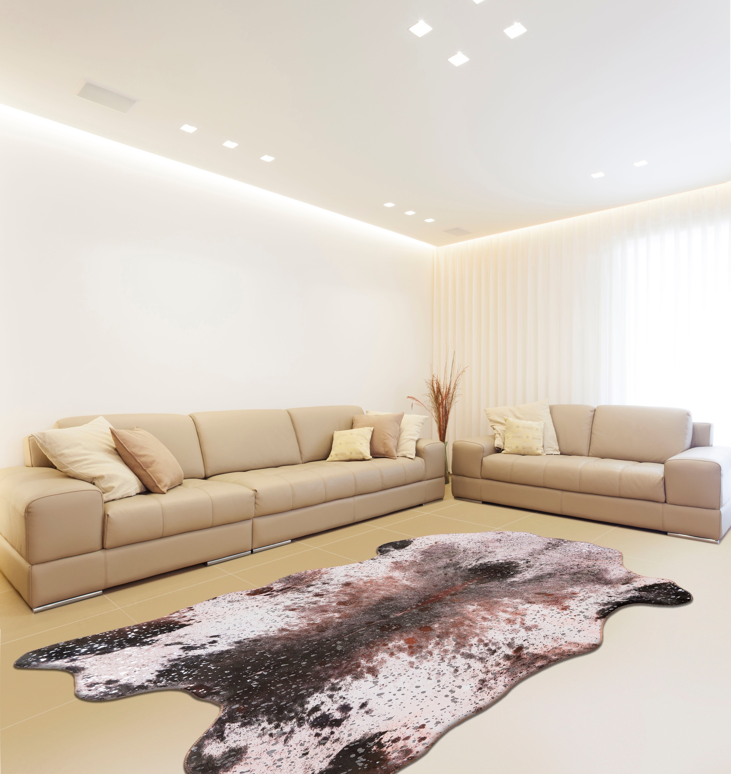 calo-deluxe Teppich »Loreta 500«, fellförmig, 6 mm Höhe, Kunstfell, Wohnzimmer