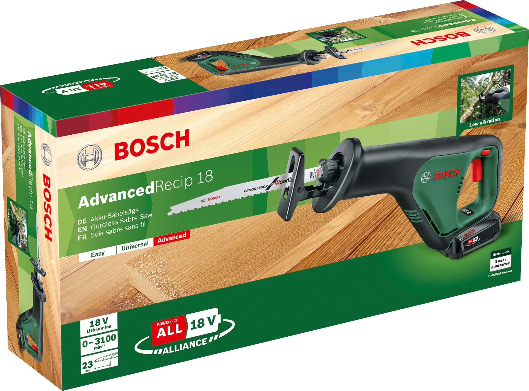 Bosch Home & Garden Akku-Säbelsäge »AdvancedRecip 18«, inkl. Akku und Ladegerät