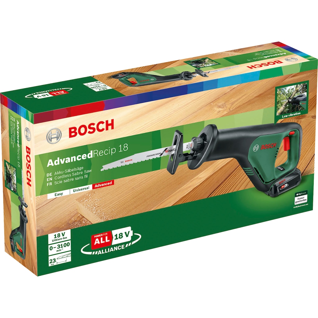 Bosch Home & Garden Akku-Säbelsäge »AdvancedRecip 18«, inkl. Akku und Ladegerät