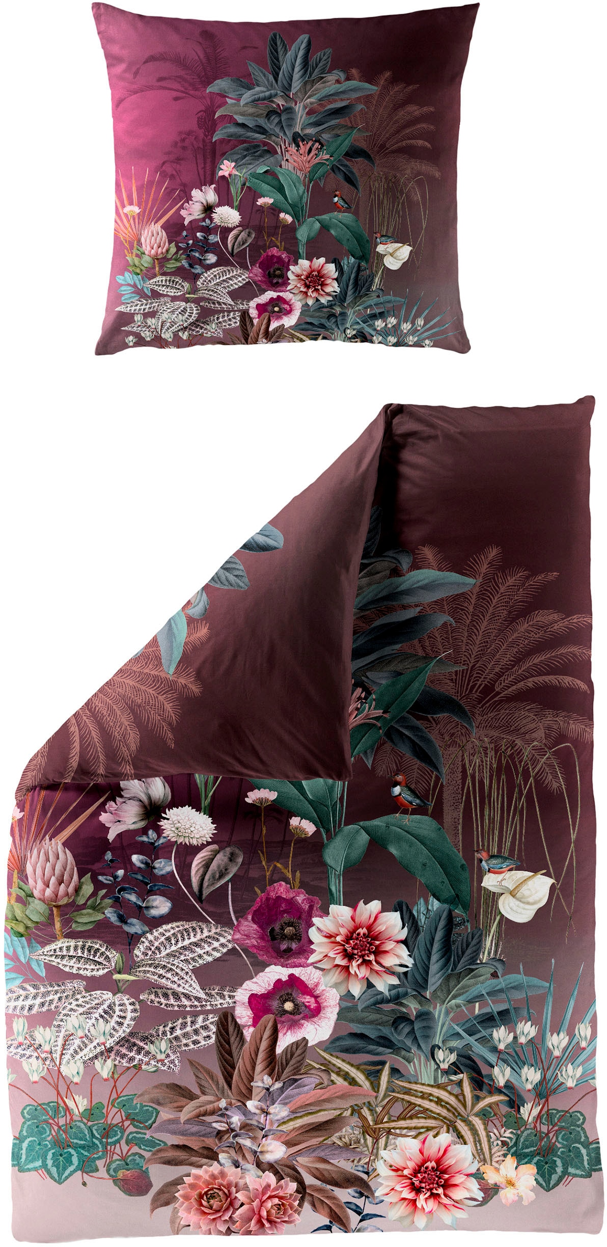 BIERBAUM Bettwäsche »5283« 2 Stk. tlg. Mako-Satin, 100 % Baumwolle, pflegel günstig online kaufen