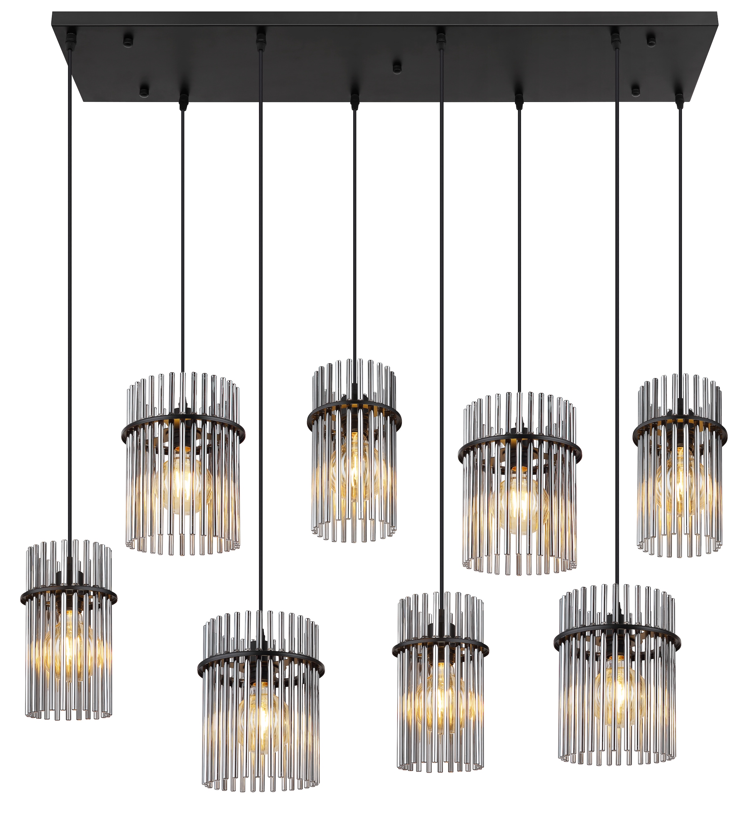 GLOBO LIGHTING Hängeleuchte »GORLEY« E27 1 Stk. Hängelampe Glasstäbe rauchf günstig online kaufen