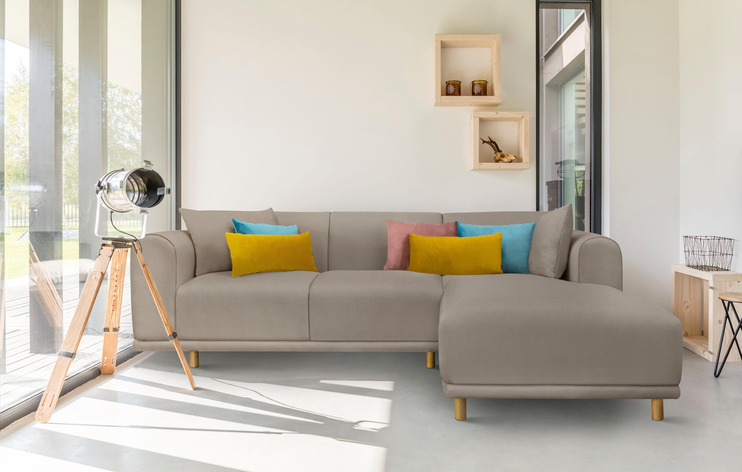 OTTO home Ecksofa »Maroon L-Form« in skandinavischem Design, mit losen Kiss günstig online kaufen