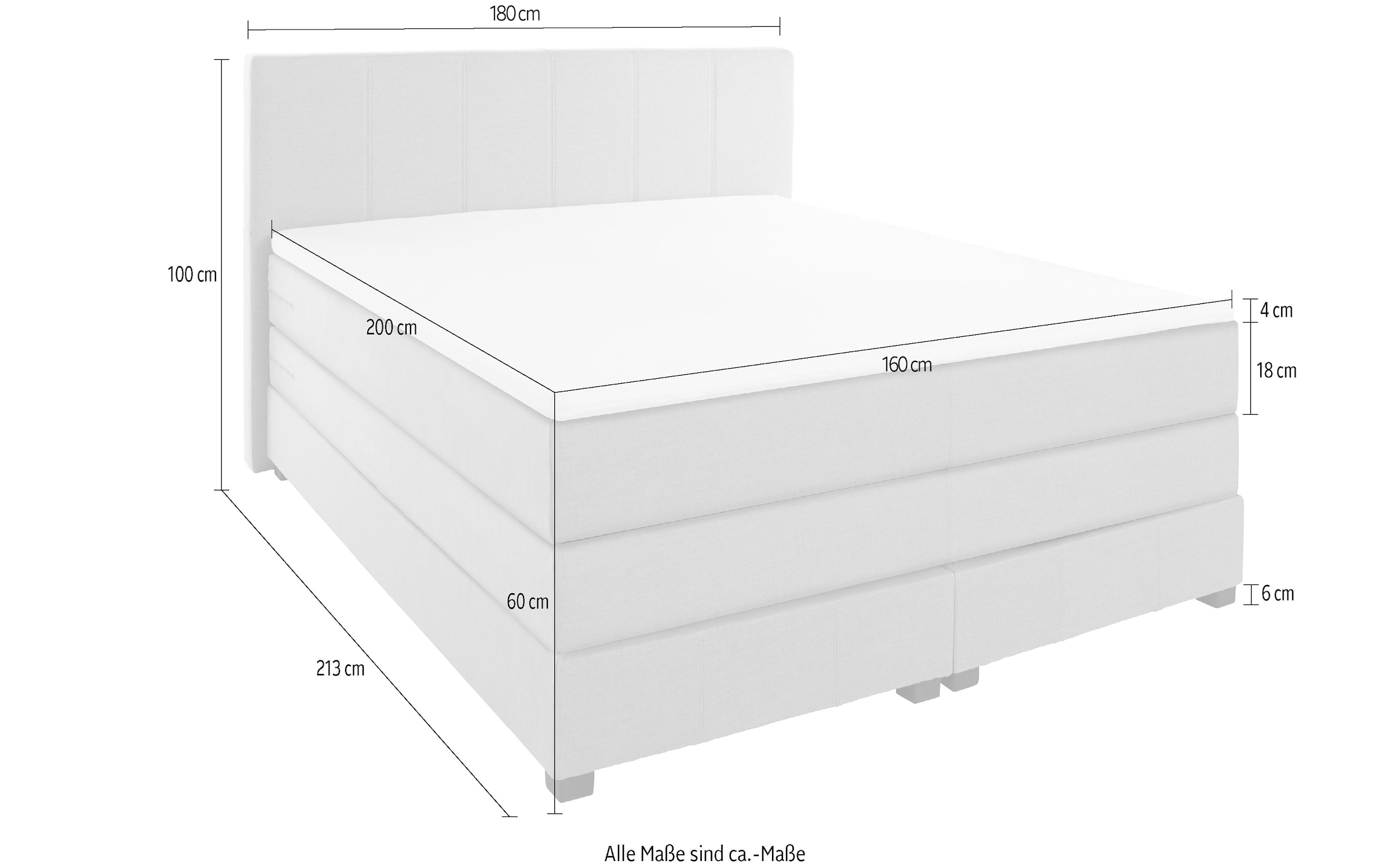 OTTO products Boxspringbett »Peetu«, Taschenfederkern-Matratze, in 4 Breiten und 4 Farben, incl. Topper