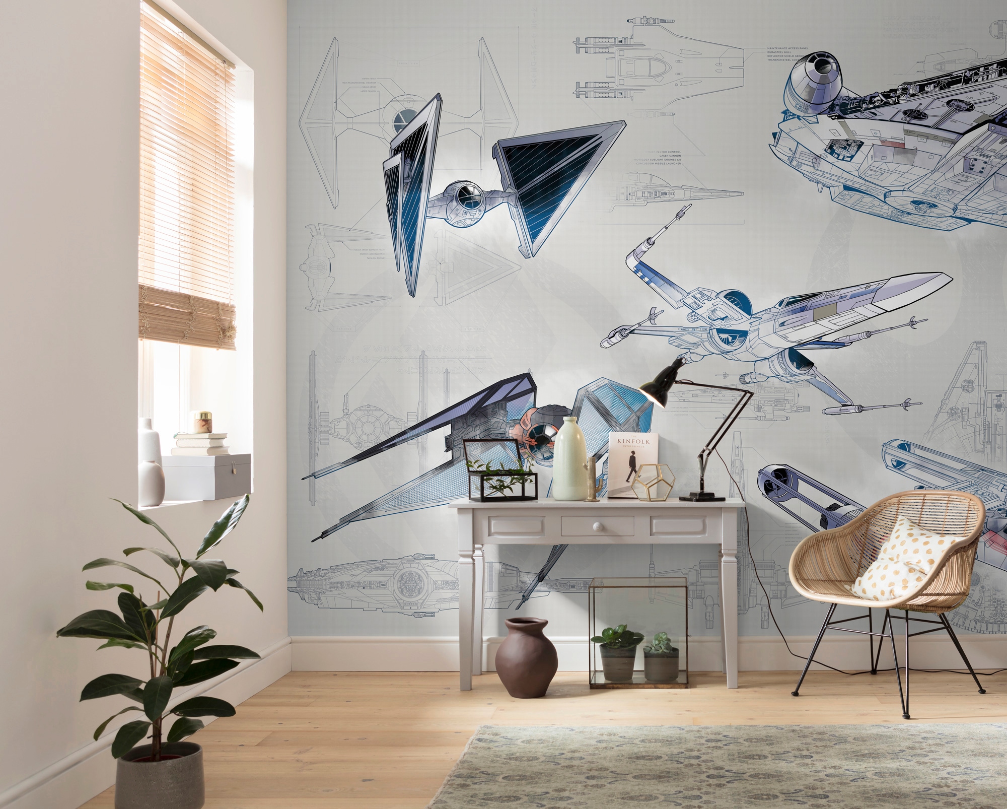 Komar Vliestapete »Digitaldruck Vlies - Star Wars Blueprint Light - Größe 400 x 280 cm«, bedruckt, Kinderzimmer