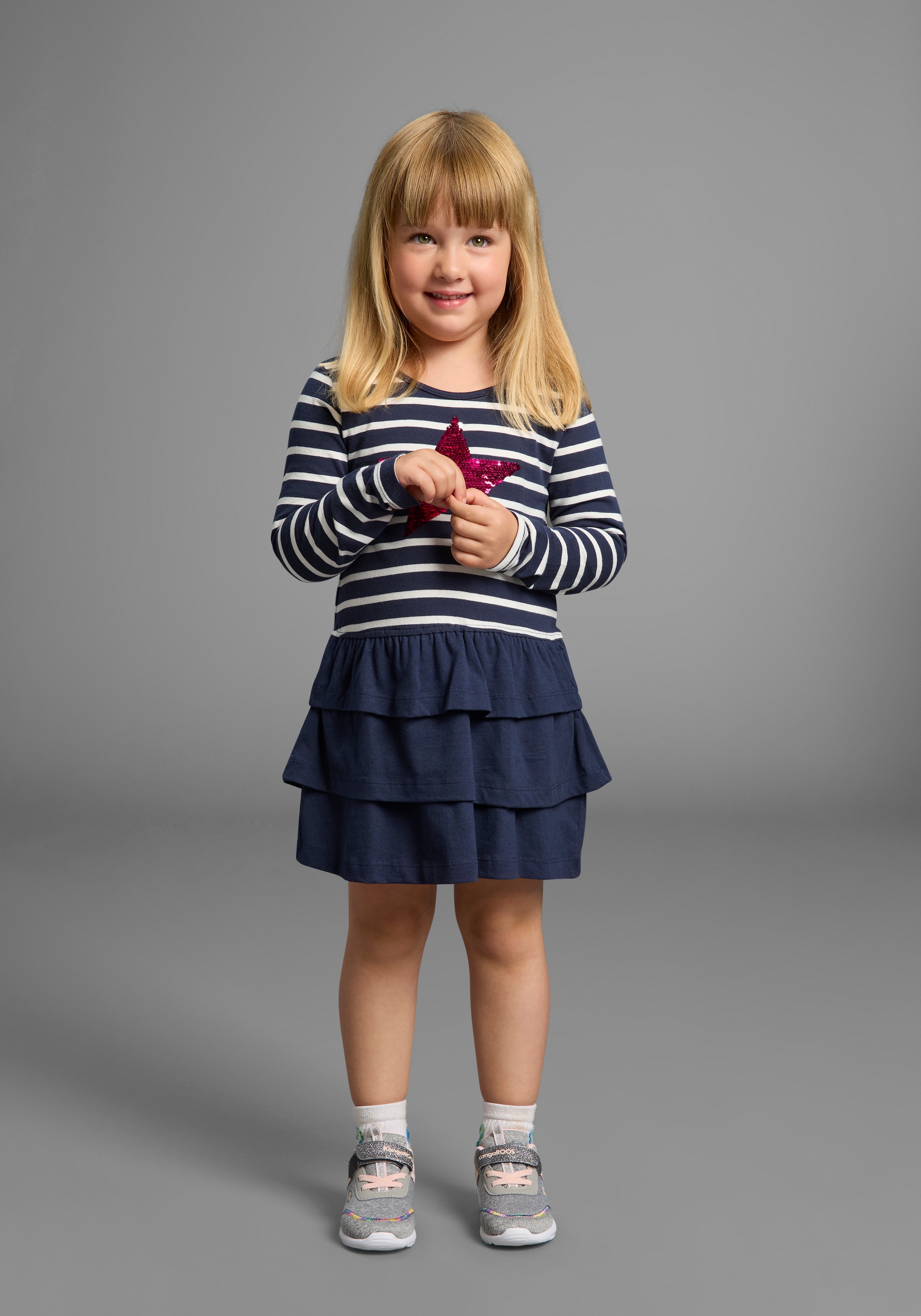 KIDSWORLD Jerseykleid »für kleine Mädchen«, für Partys und besondere Anlässe, kniefreie Länge, modischer Stil