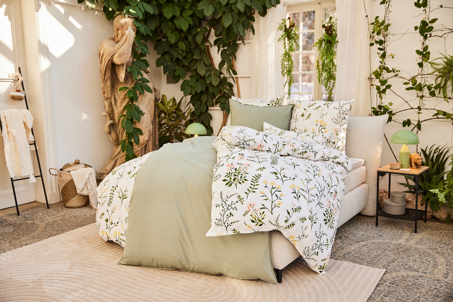 OTTO home Bettwäsche »Claara« 2 mit Blumen Design, skandinavisch, romantische Bettwäsche