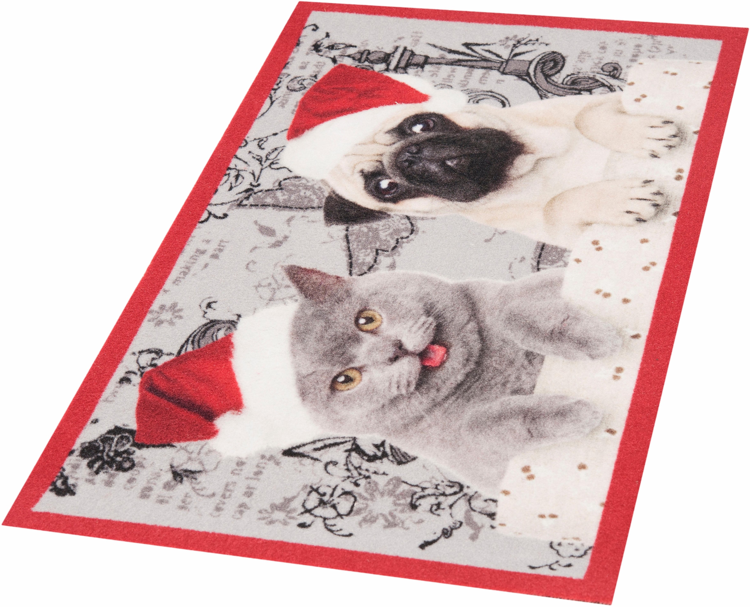Cat Hund und bequem rechteckig, Katze, Dog«, schnell »Christmas Motiv Rutschfest, & Pflegeleicht, Home Weihnachten, HANSE Waschbar Fußmatte bestellen