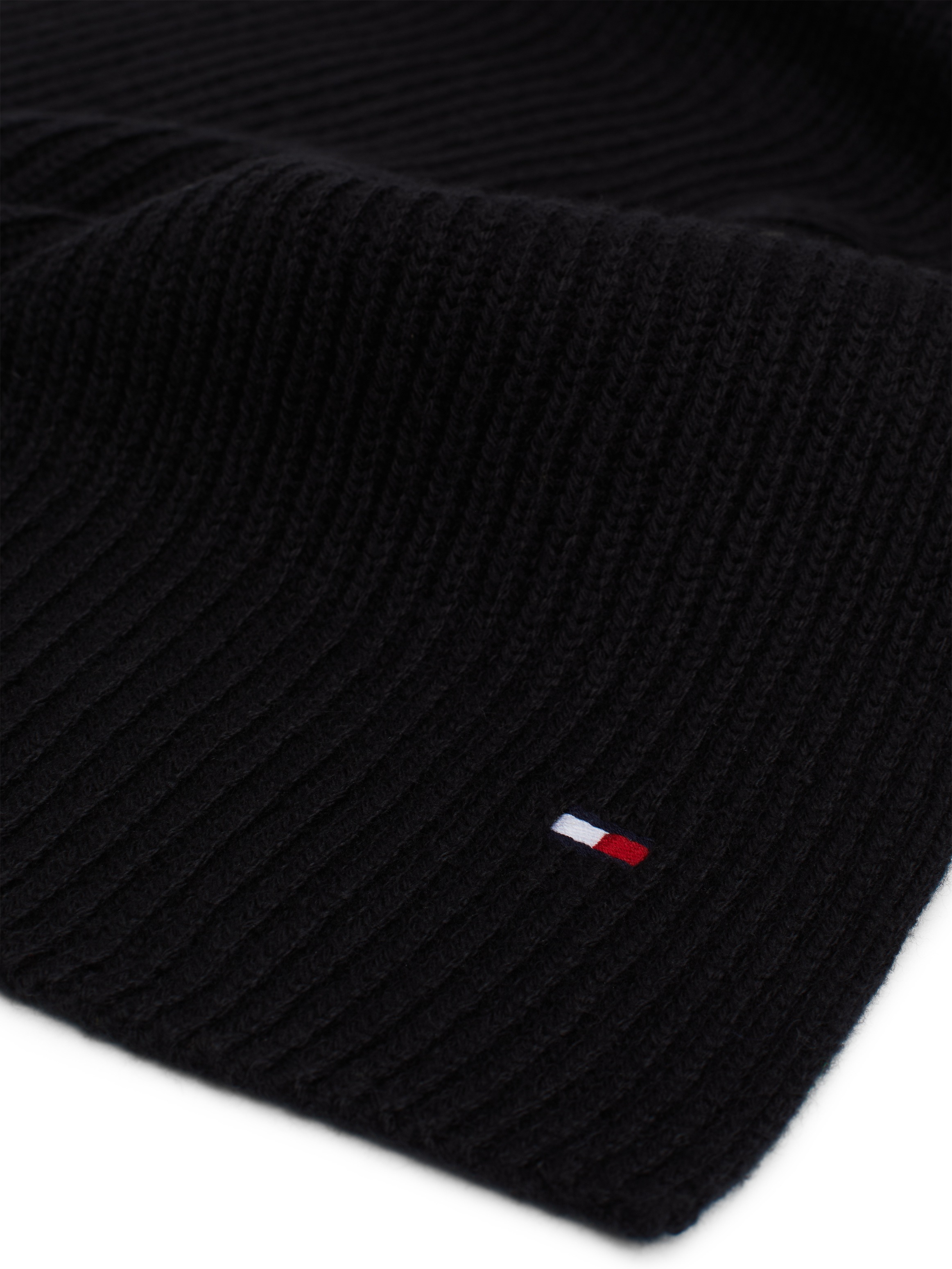 Tommy Hilfiger Strickschal »TH FLAG PIMA COTTON CASH SCARF«, mit Logostickerei, mit Kaschmiranteil Unisex