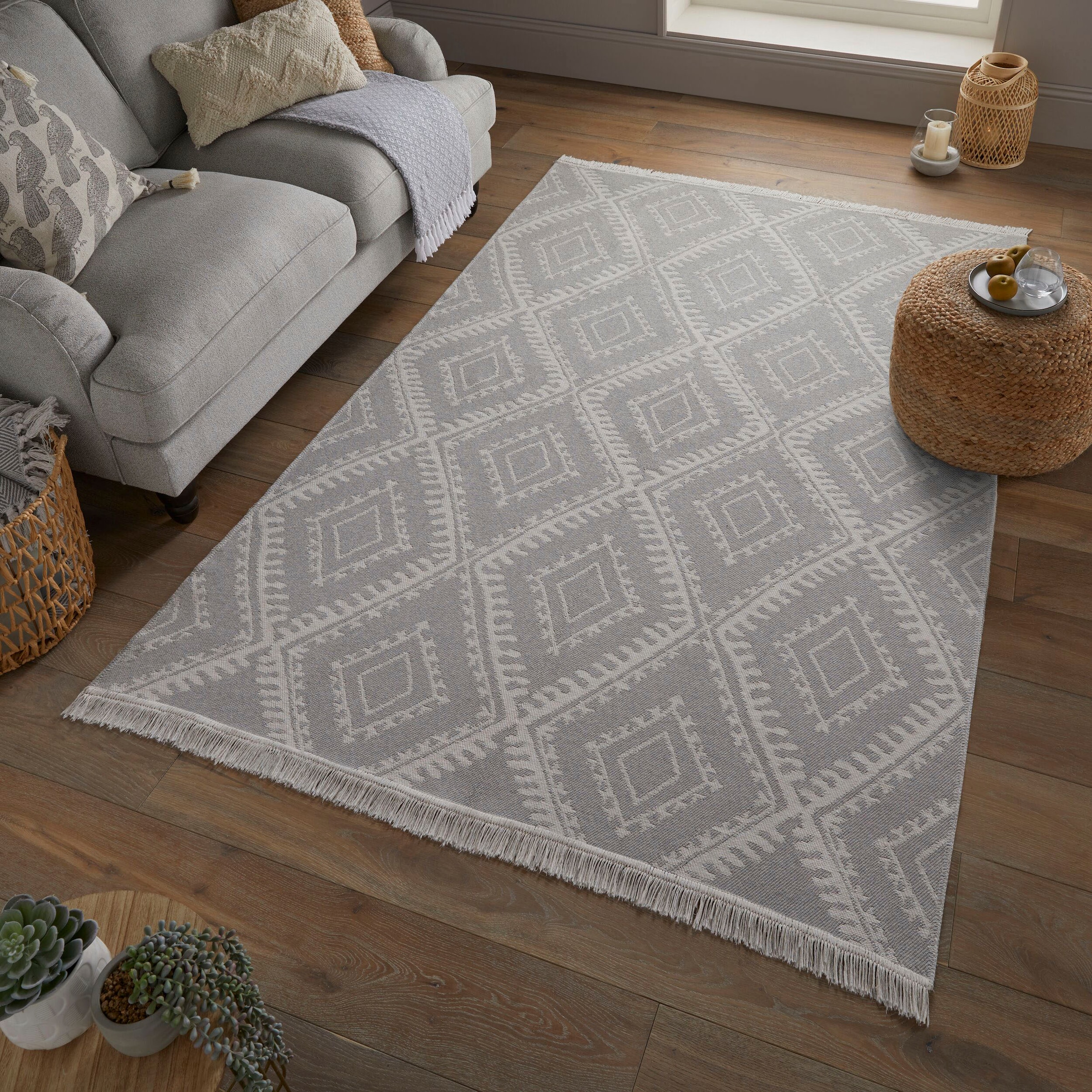 FLAIR RUGS Teppich »ALIX«, rechteckig, 2 mm Höhe, Wendemuster, Berber Desig günstig online kaufen