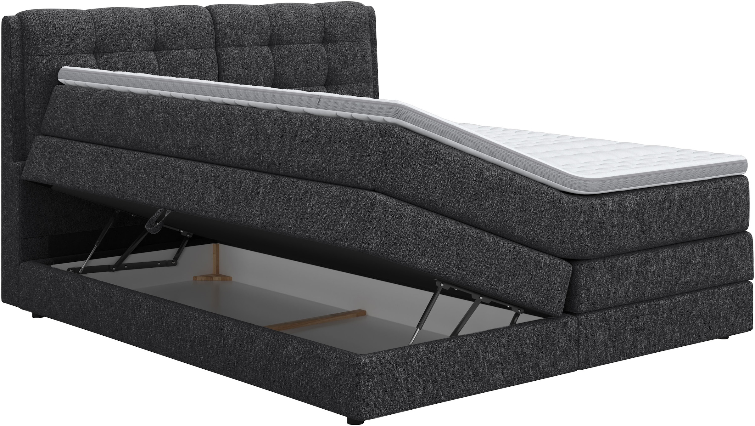 COTTA Boxspringbett »Fort II, in verschiedenen Breiten erhältlich - auch als Familienbett!« inkl. Bettkasten und Topper