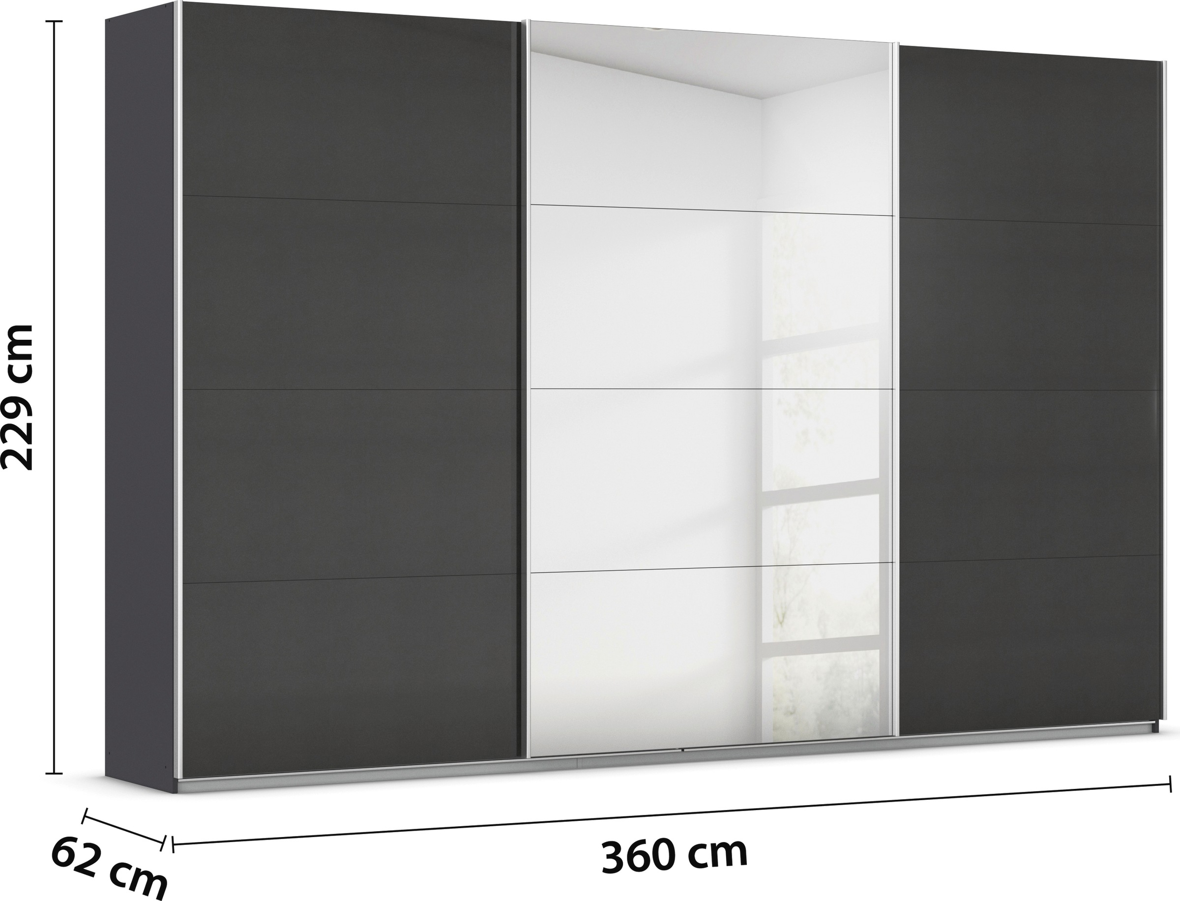 rauch Schwebetürenschrank »Kleiderschrank Schrank Garderobe AGORDO«, Top Innenausstattung, in 4 Breiten und 2 Höhen MADE IN GERMANY