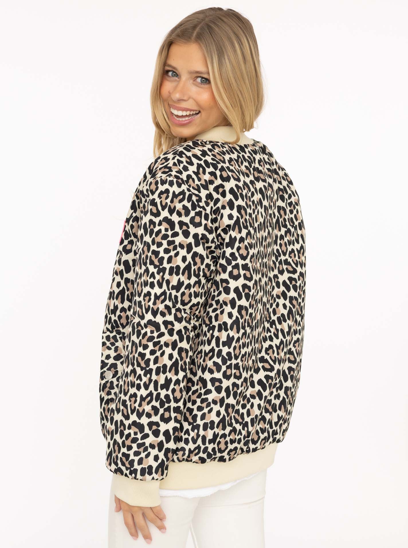 Zwillingsherz Bomberjacke »"Wild Heart"« ohne Kapuze Leomuster, verdeckter Reißverschluss