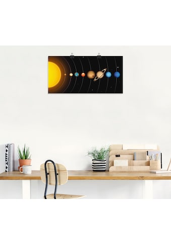 Artland Wandbild »Vector Sonnensystem mit Planeten«, Sonnensystem, (1 St.), in vielen... kaufen