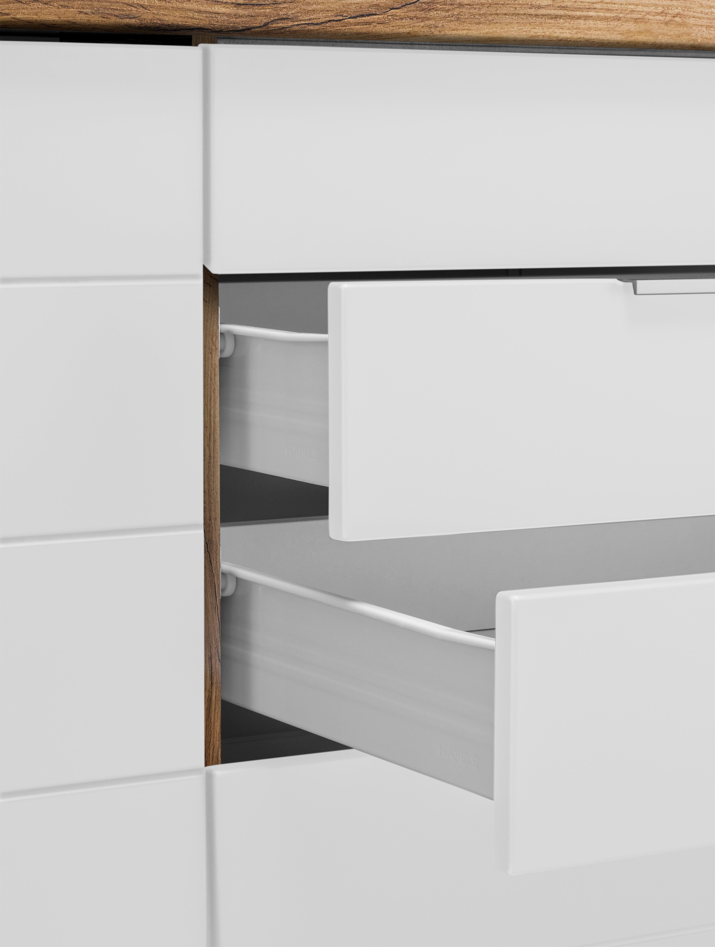 KOCHSTATION Küchenzeile »KS-Luhe«, 330 cm breit, wahlweise mit oder ohne E-Geräten, gefräste MDF-Fronten