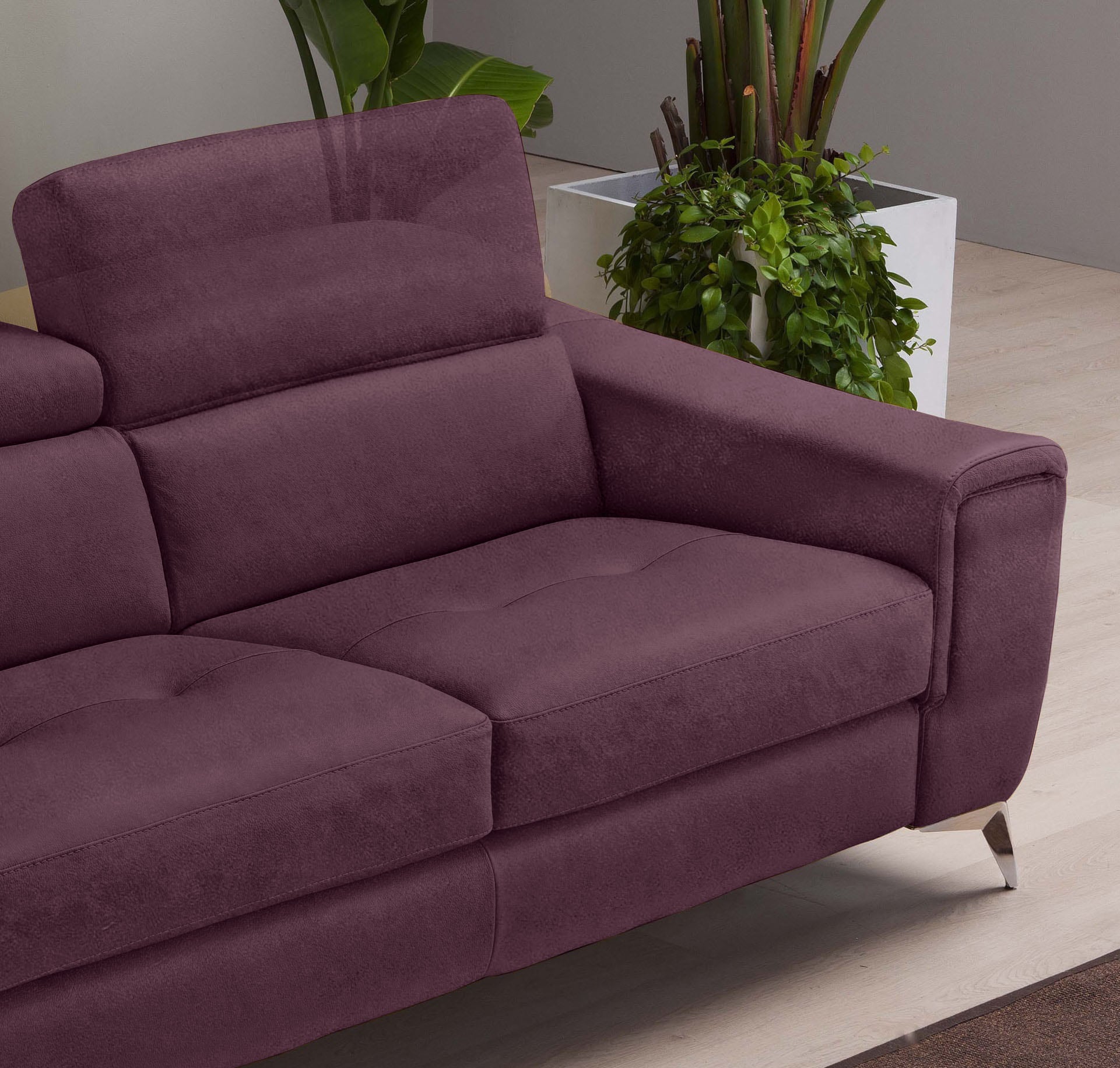 Egoitaliano Schlafsofa »Francine, Designsofa, Loungesofa mit Dauerschlaffunktion, Bettfunktion«, hochwertiger Metallbettrahmen & Matratze, Kopfteil manuell verstellbar