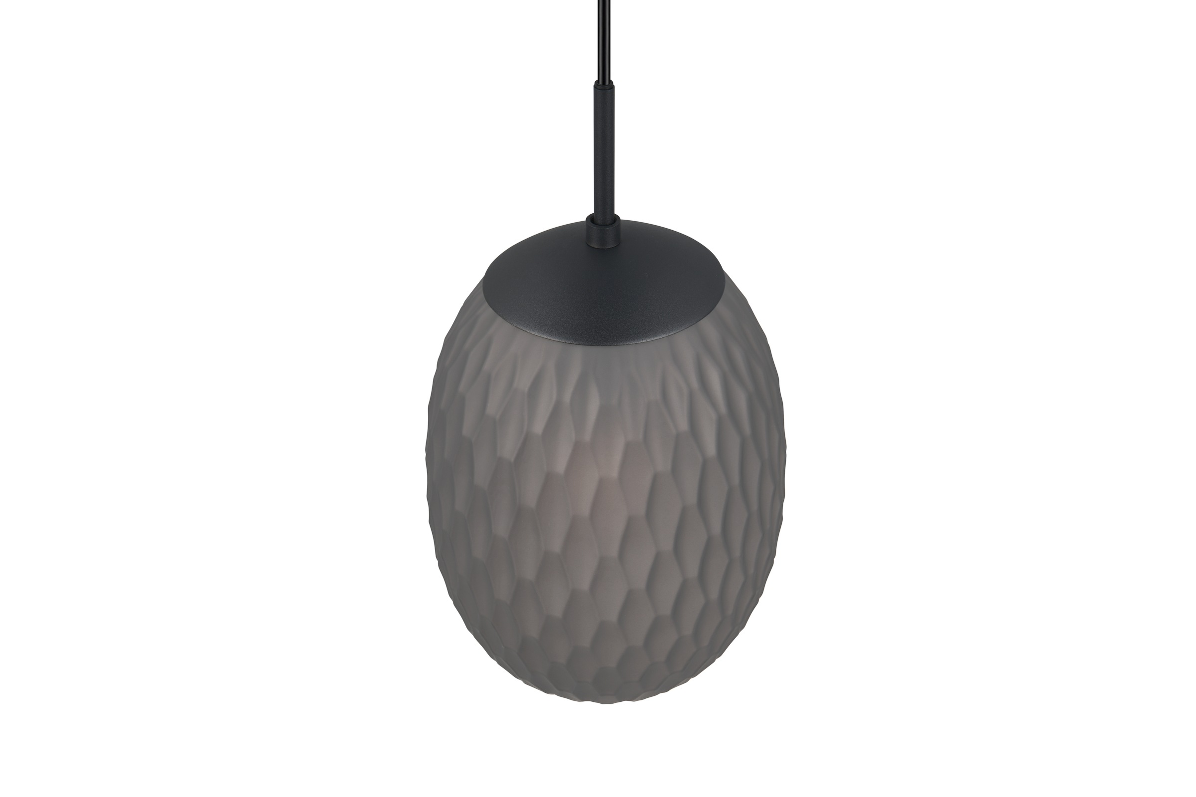 TRIO Leuchten Pendelleuchte »FACETTE, Hängeleuchte mit facettiertem Glasschirm in rauchgrau Ø 18cm« E27 1 Stk. warmweiß - kaltweiß exkl. Leuchtmittel E27 max 25W, Höhe einstellbar max 150cm