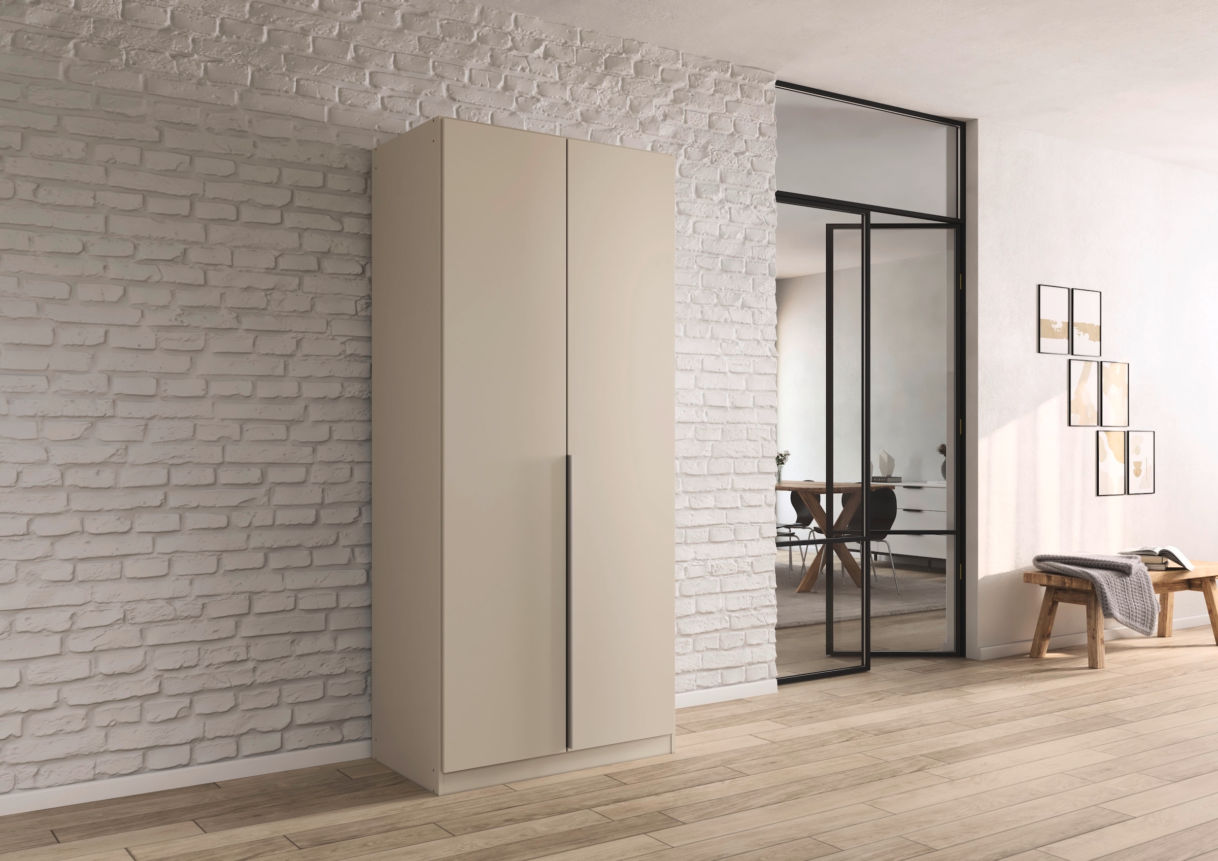 rauch Drehtürenschrank »Kleiderschrank Schrank Garderobe AGORDO TOPSELLER Schlafzimmer«, (in zwei Griff-Farben mit Dekor- oder Hochglanzfront), durchdachte Innenausstattung, in 6 Breiten und 2 Höhen MADE IN GERMANY