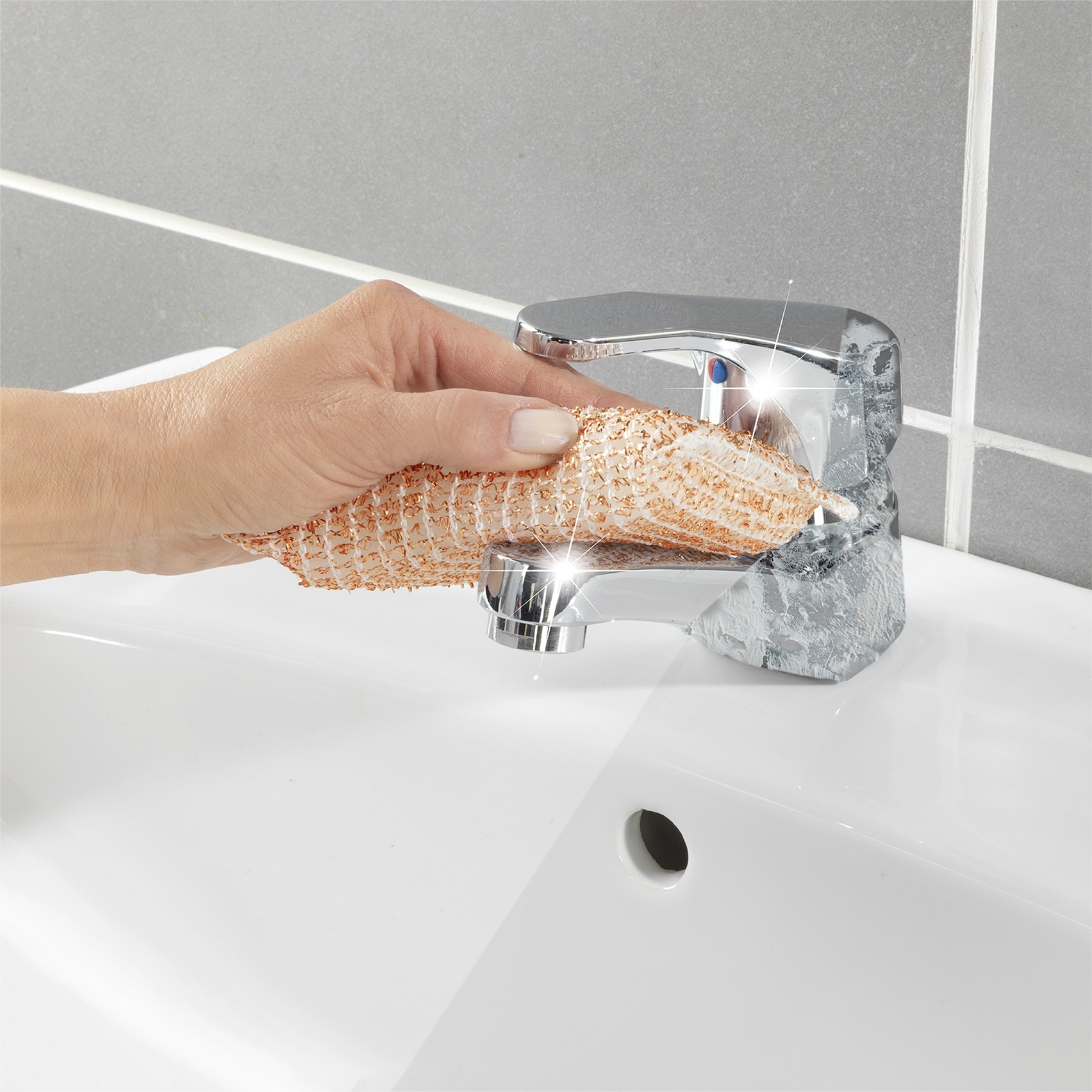 Maximex Reinigungsschwamm »Kupferschwamm« entfernen schonend hartnäckigen Schmutz, Eingebranntes und Rost