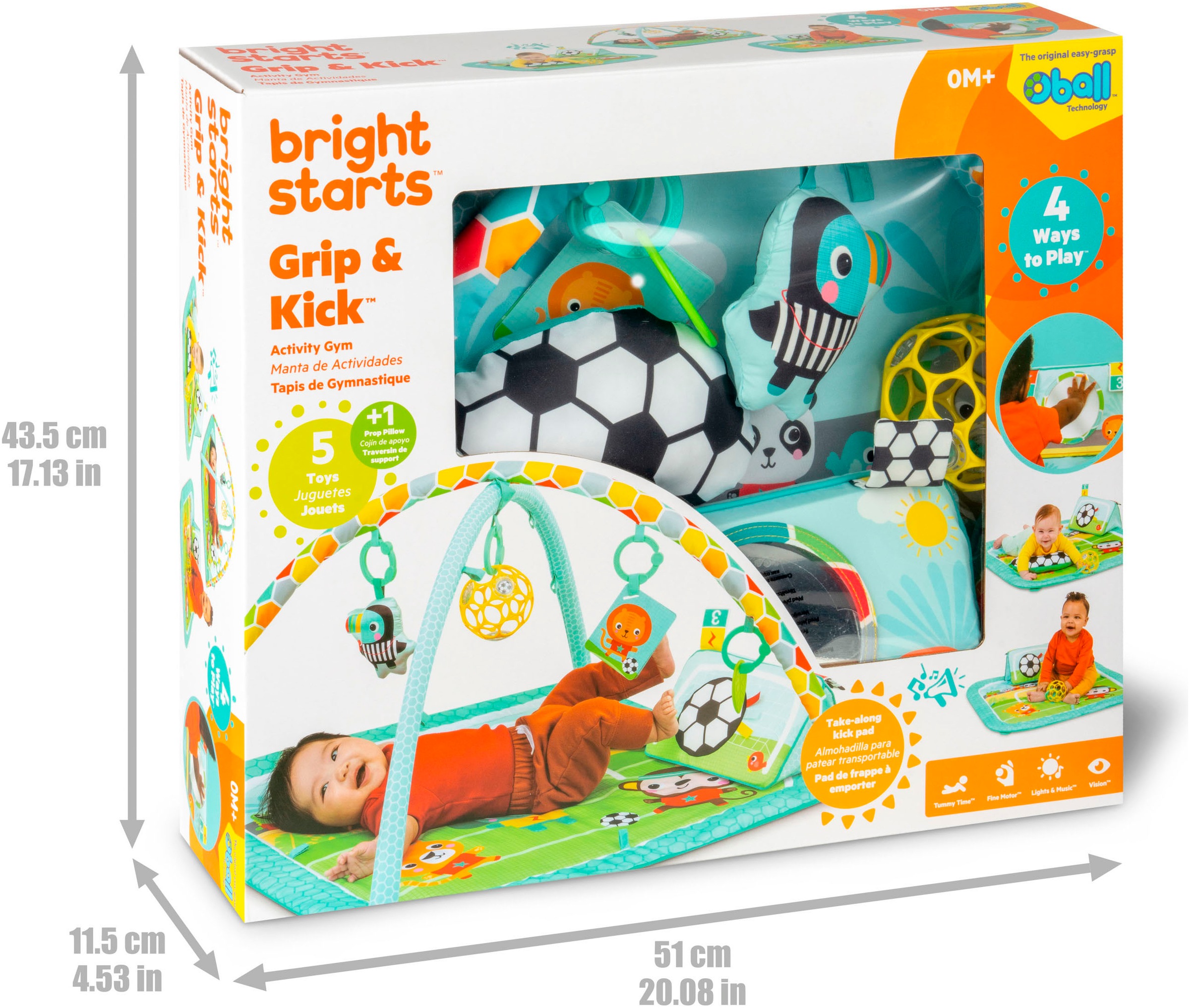 Bright Starts Spielbogen »Grip & Kick Activity Gym«, mit Licht- und Soundeffekt