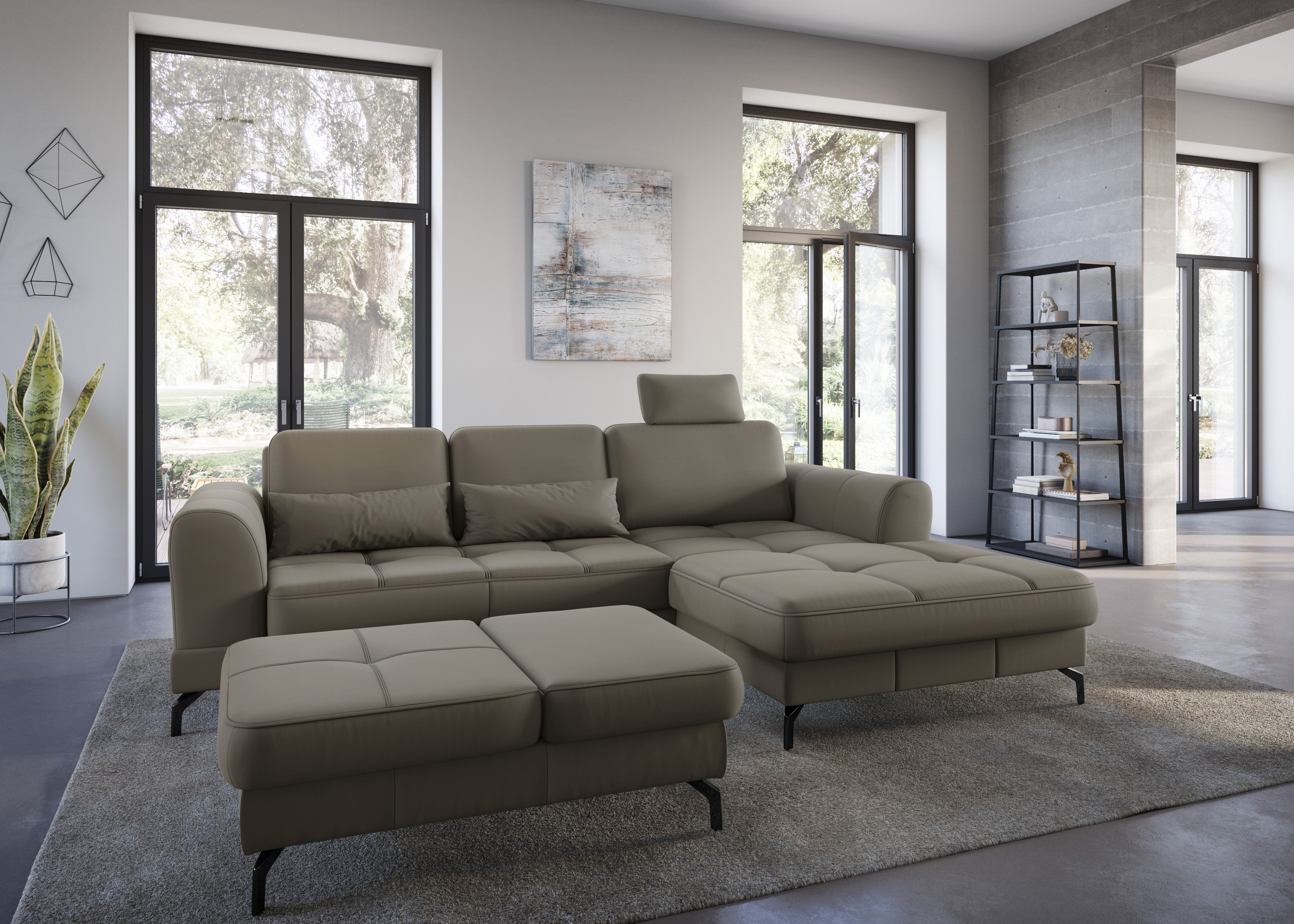 sit&more Hocker »Bendigo«, mit Klappfunktion, Bodenfreiheit 12 cm, wahlweise in 2 Fußfarben