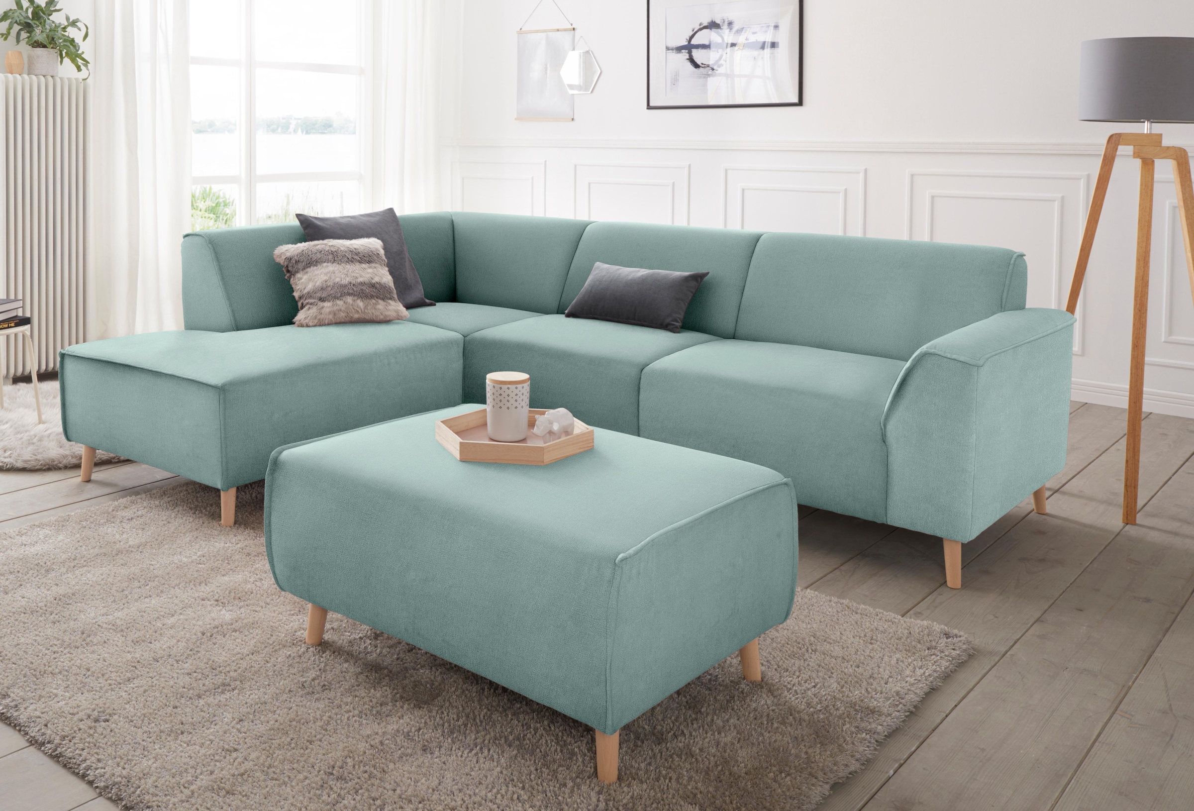 andas Ecksofa »Janek L-Form«, mit Federkern und Keder in scandinavischem Design