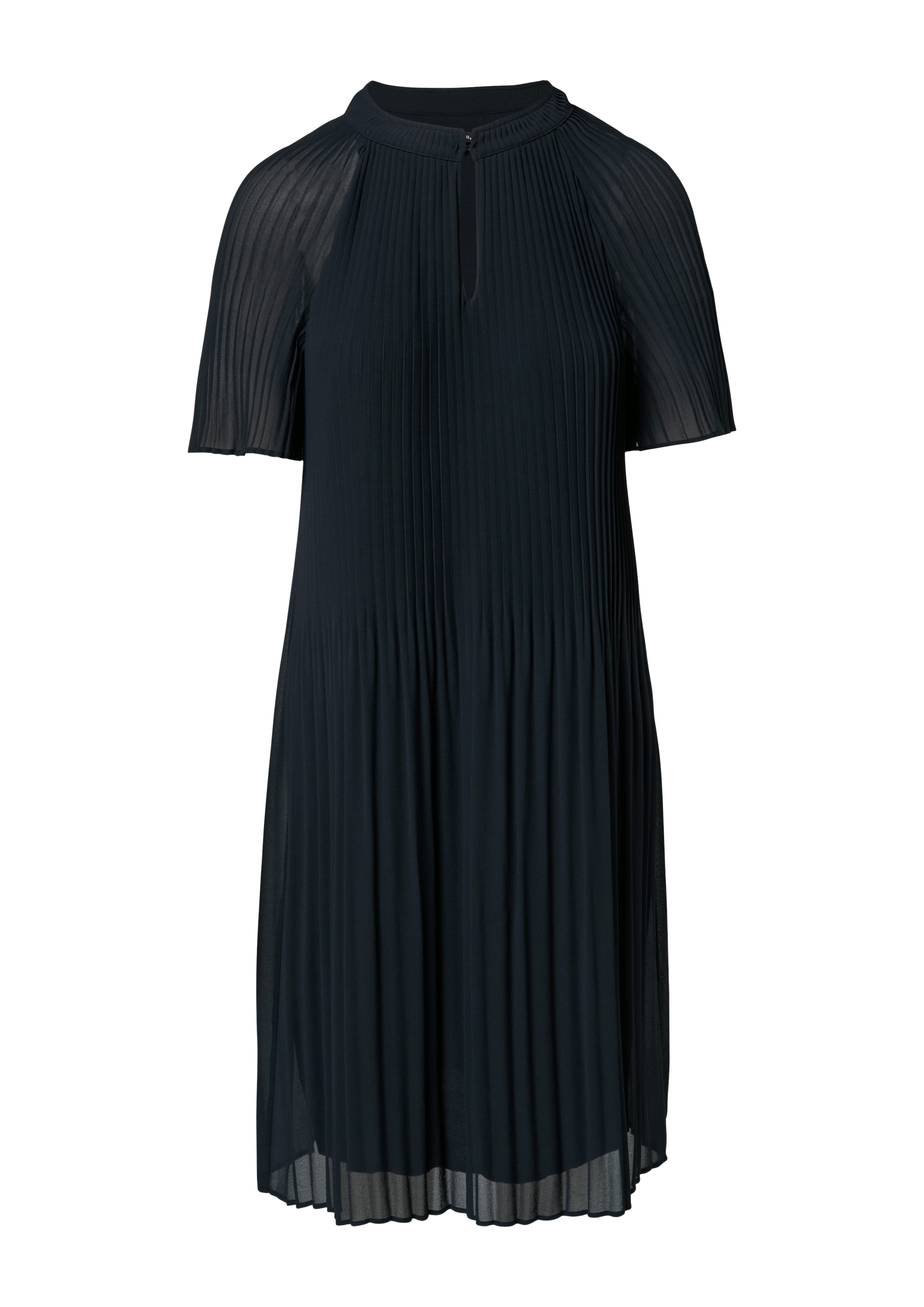 Comma Midikleid, aus Chiffon, mit Plissee-Falten