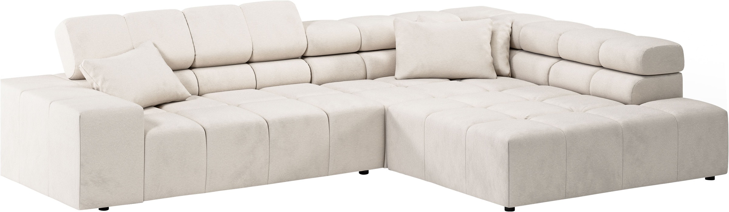 INOSIGN Ecksofa »Ancona incl. Kopfteilverstellung, Breite 319cm, L-Form«, wahlweise motorische Sitztiefenverstellung, auch in Cord + Easy Care