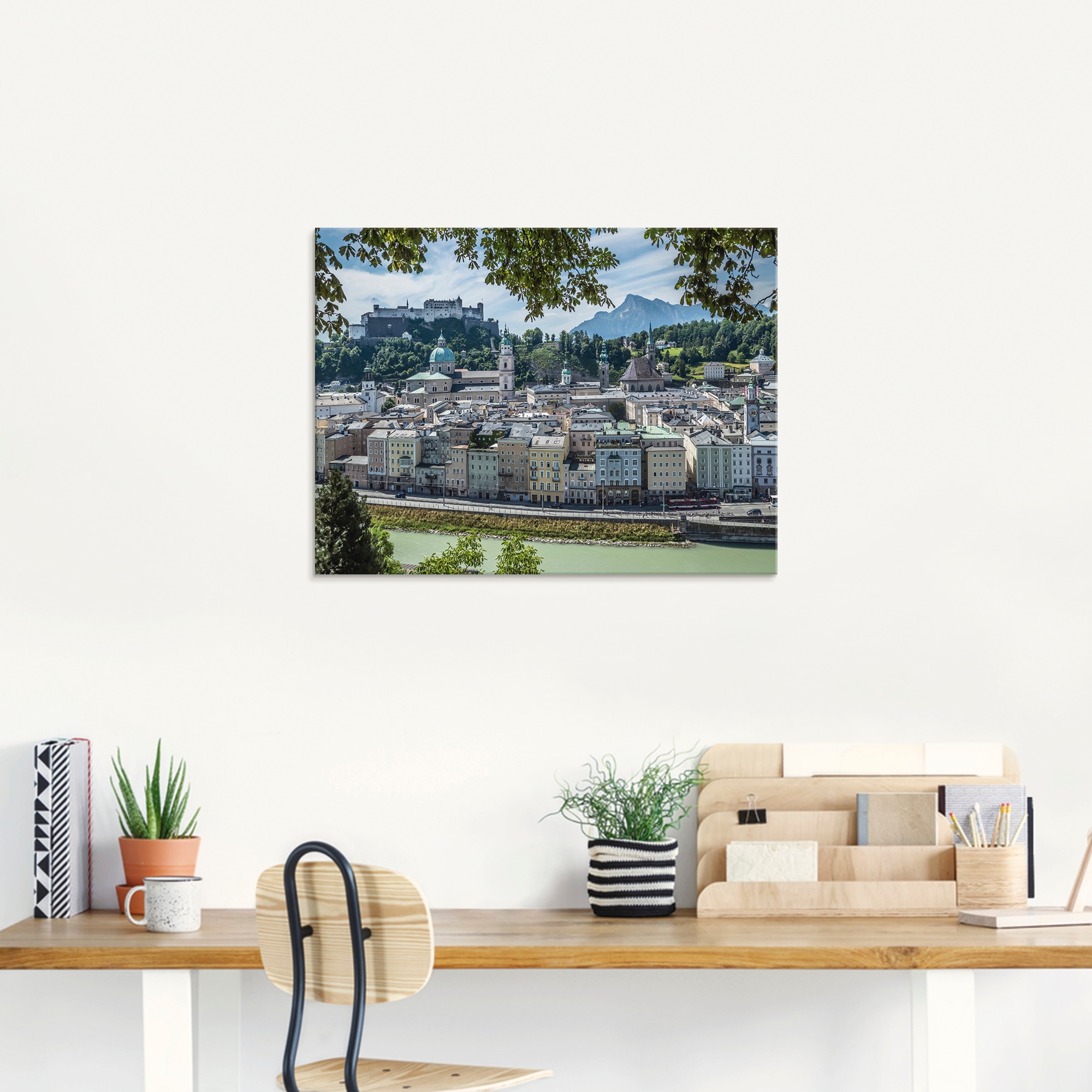 Artland Glasbild »Salzburg Blick auf die Altstadt«, Österreich, (1 St.), in verschiedenen Größen