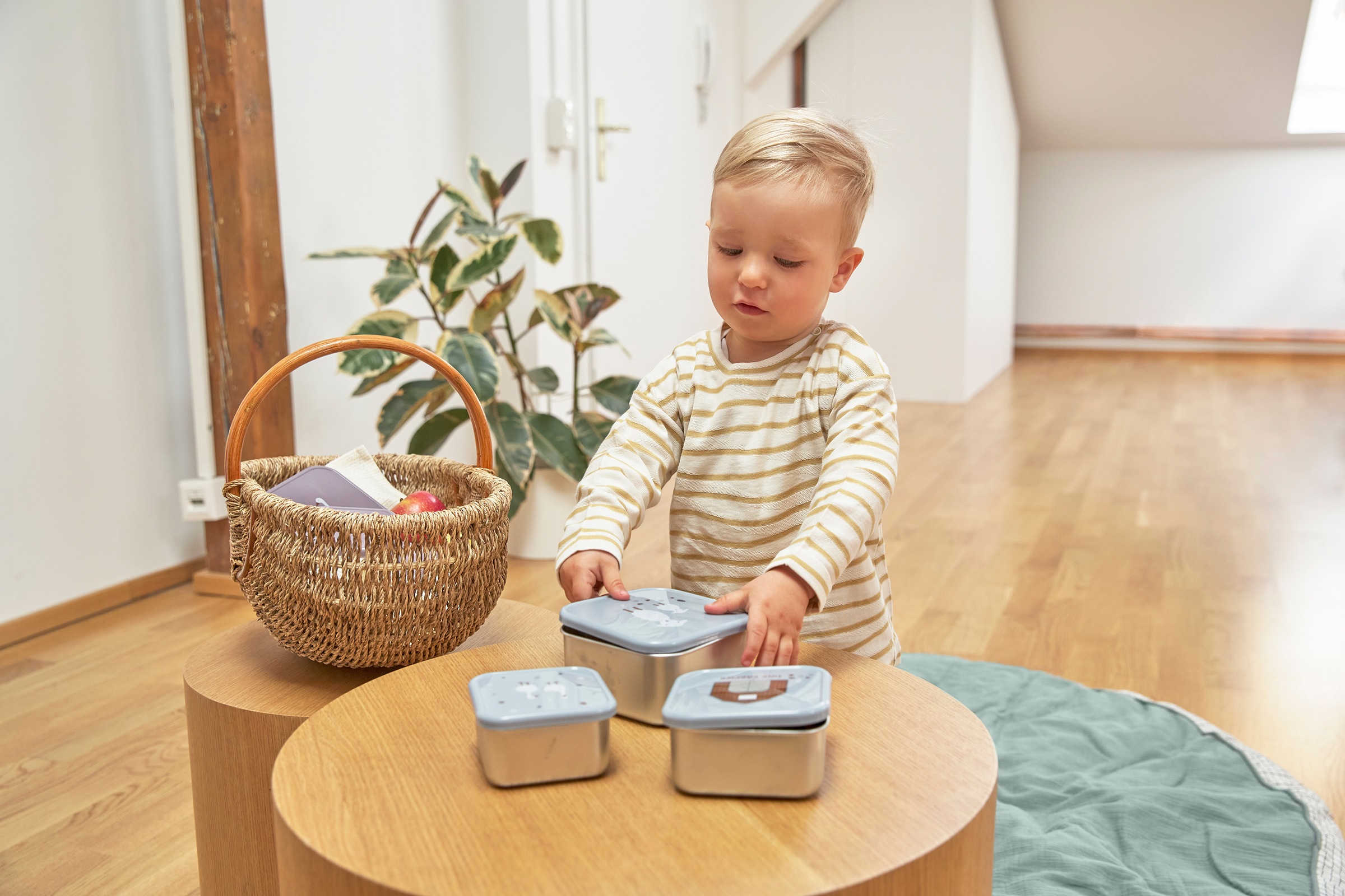 LÄSSIG Lunchbox »Tiny Farmer, Blue«, (3 tlg.)