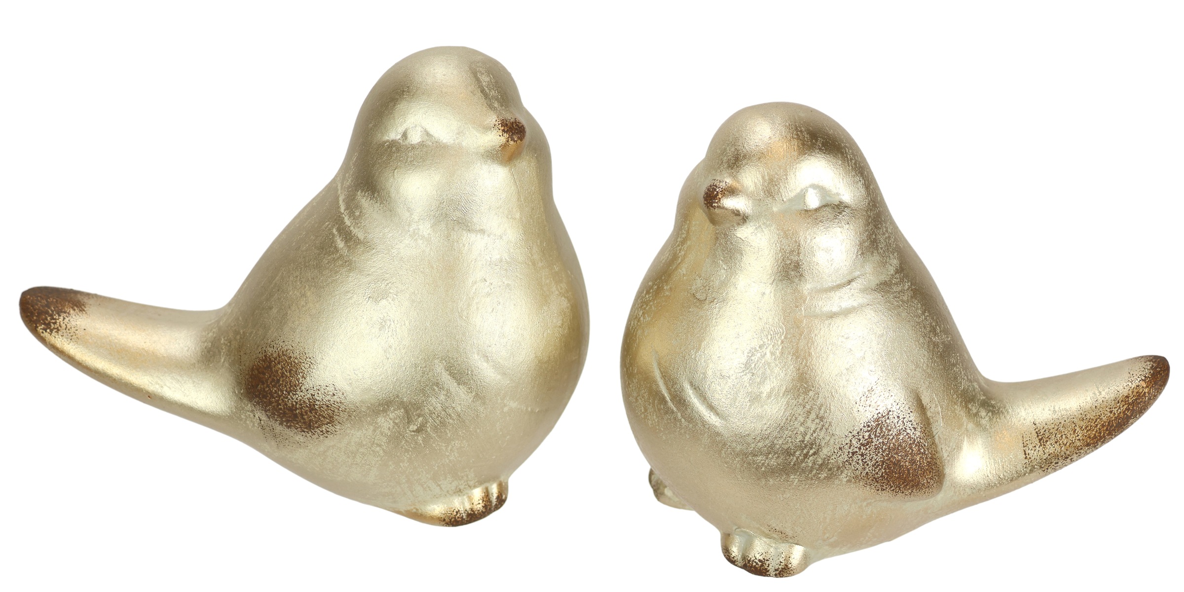 I.GE.A. Dekofigur »Vogel aus Keramik«, 2er Set Ornament Statue Tierfigur Skulptur Dekovogel Vogelfigur