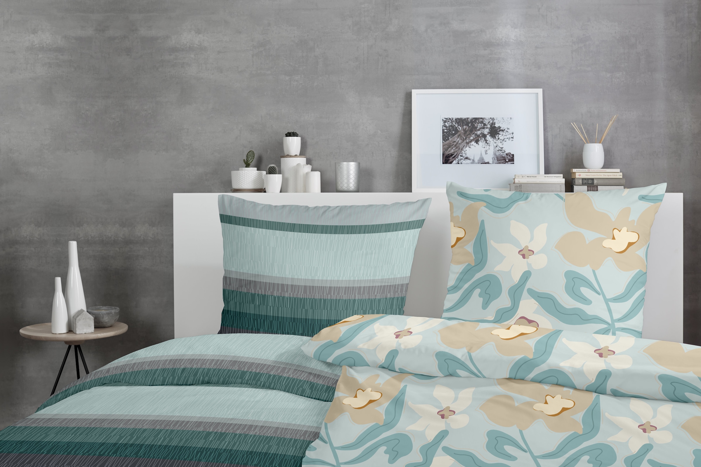 Primera Bettwäsche »Biber-Bettwäsche Matisse« 2 Stk. tlg. mit verspieltem Blumenmuster