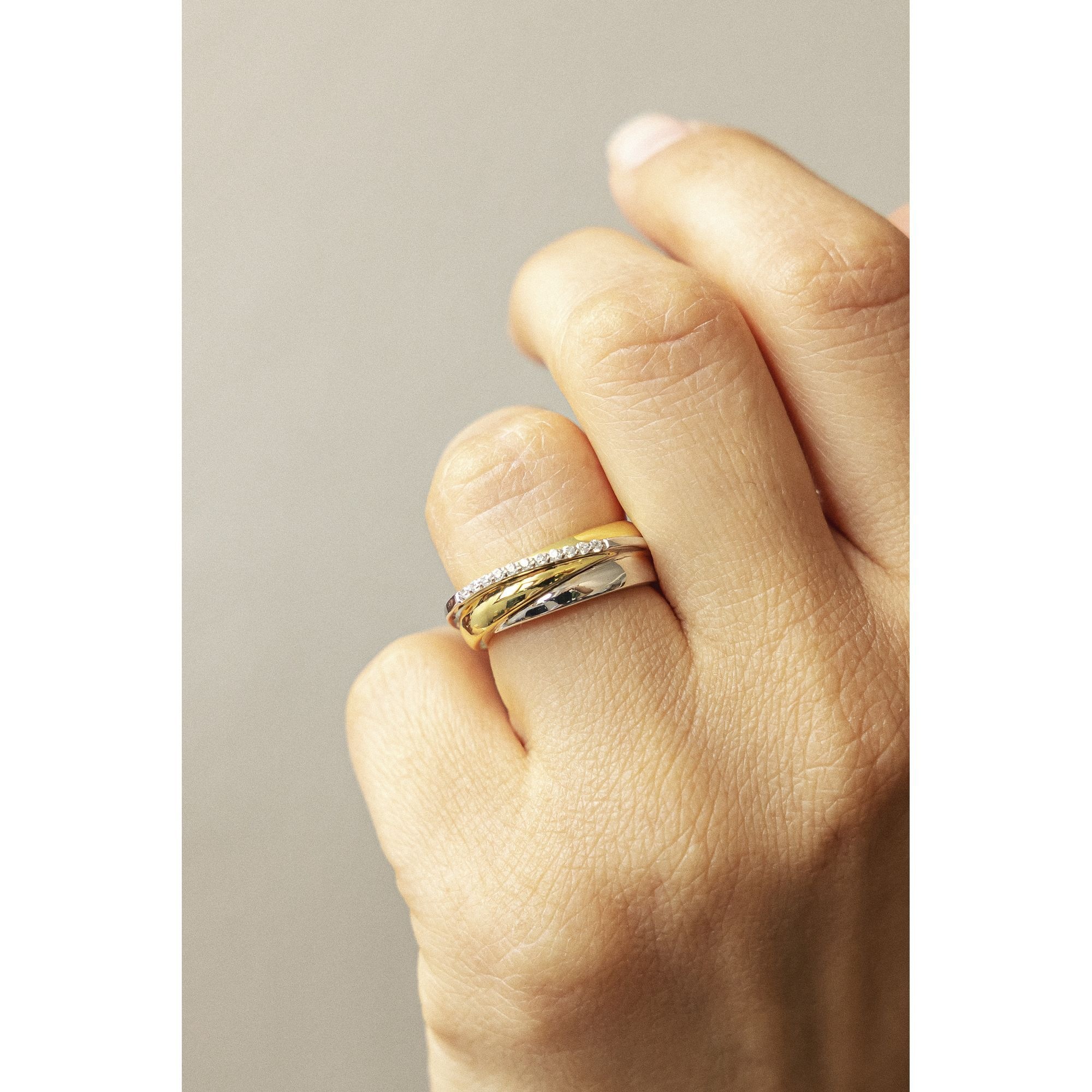 CELESTA Fingerring »375/- Gelbgold/Weißgold Zirkonia«